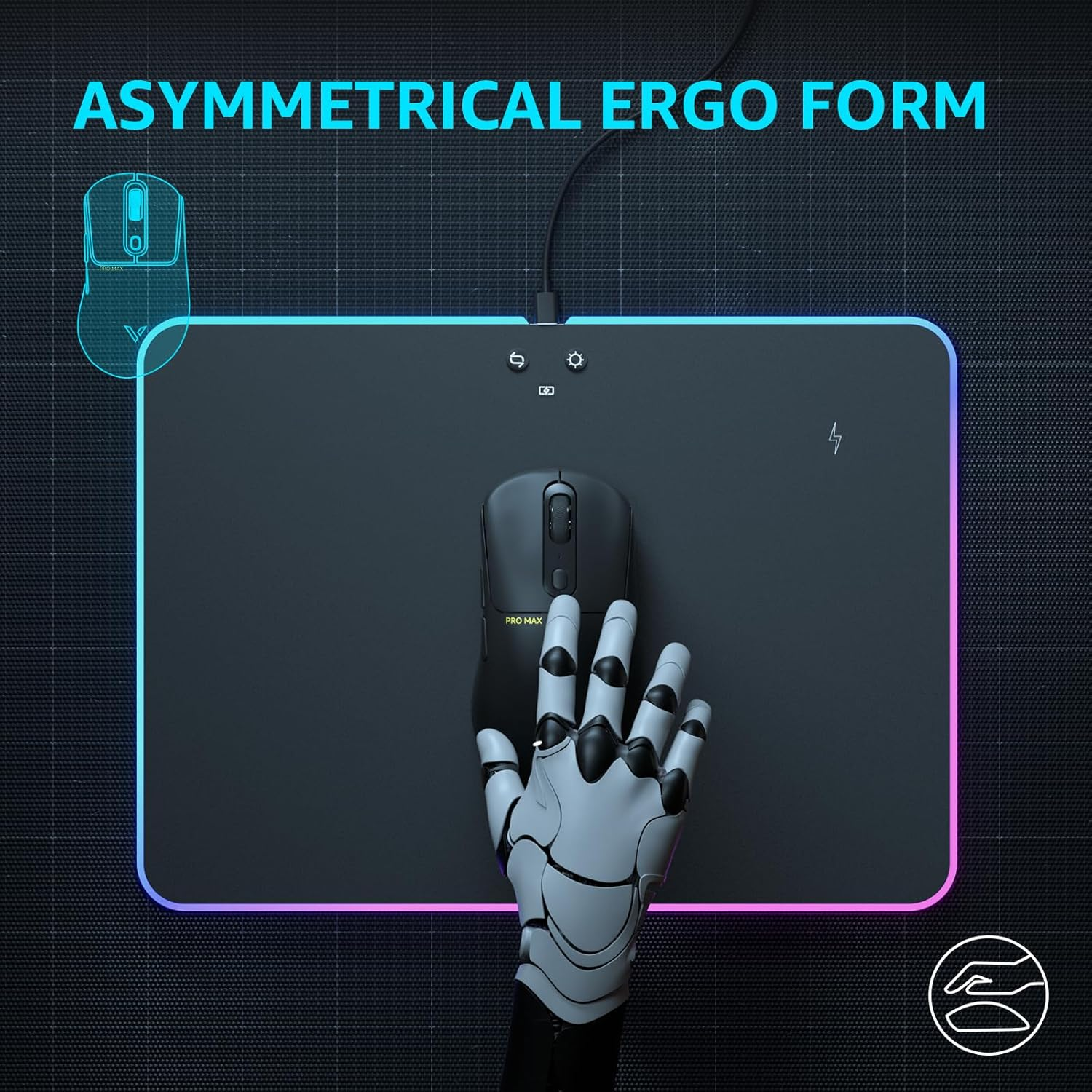 RAPOO Wireless Gaming Mouse VT3PRO MAX - 30000 Independent X/Y DPI, 8Khz Polling, PAW 3950 Ultimate Optical Gaming Mouse for PC Laptop, 1+8 Programmable Buttons, 59G Lightweight, 200-Hour Battery Life image number 3