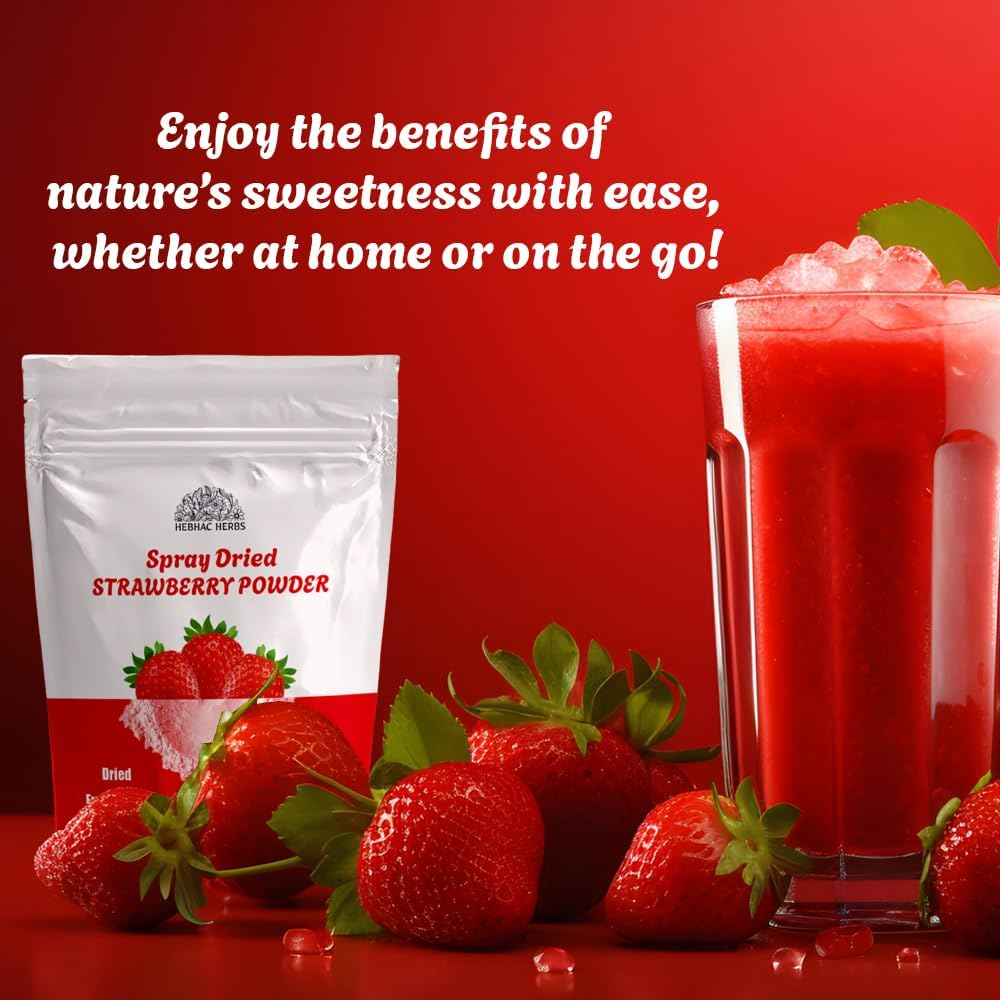 Strawberry Powder 114 G | Spray-Dried Strawberry Powder &ndash;Perfect for Baking, Smoothies, Drinks, and Camping | No Sugar or Additives image number 1