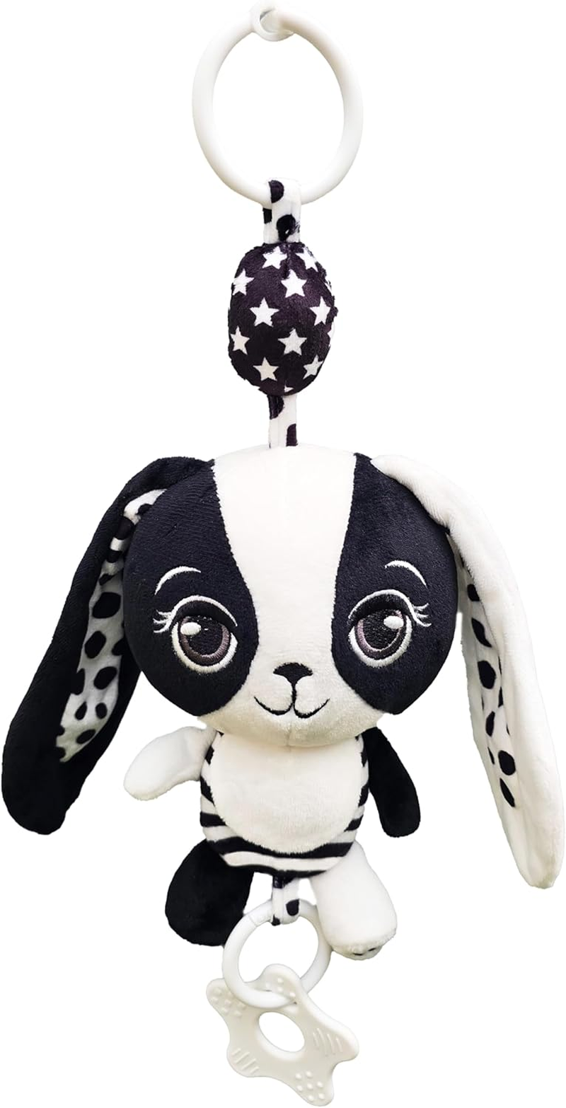 Billie the Bunny &ndash; High Contrast Sensory Baby Toy (0&ndash;24 Months) | Hanging Plush Bunny | Pram Toy, Stroller Toy, Baby Car Toy, Play Gym Hanging Toy | Black and White Hanging Baby Toy