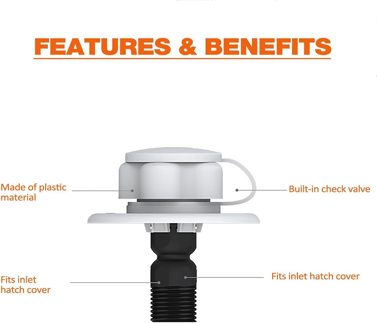 POCHY RV Water Inlet | RV Water Fill Hatch - Reusable RV Fresh Water Fill Hatch Inlet for RV Trailer Motorhomes Caravans image number 1