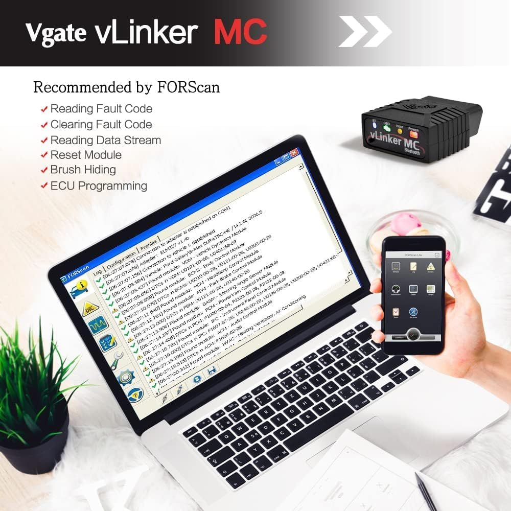 TONWON Vlinker MC OBDII Bluetooth OBD2 Diagnostic Scanner for Android & Windows (Bluetooth 3.0) image number 5