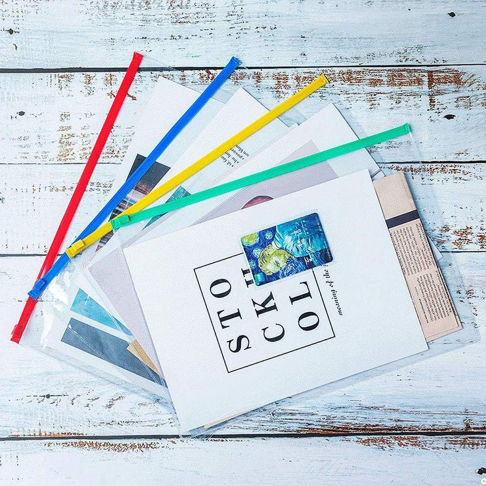 A4/A5 Clear Plastic Zip Wallet Transparent File Bags File Folders Zip Bag Document Wallets 20 Pcs image number 4