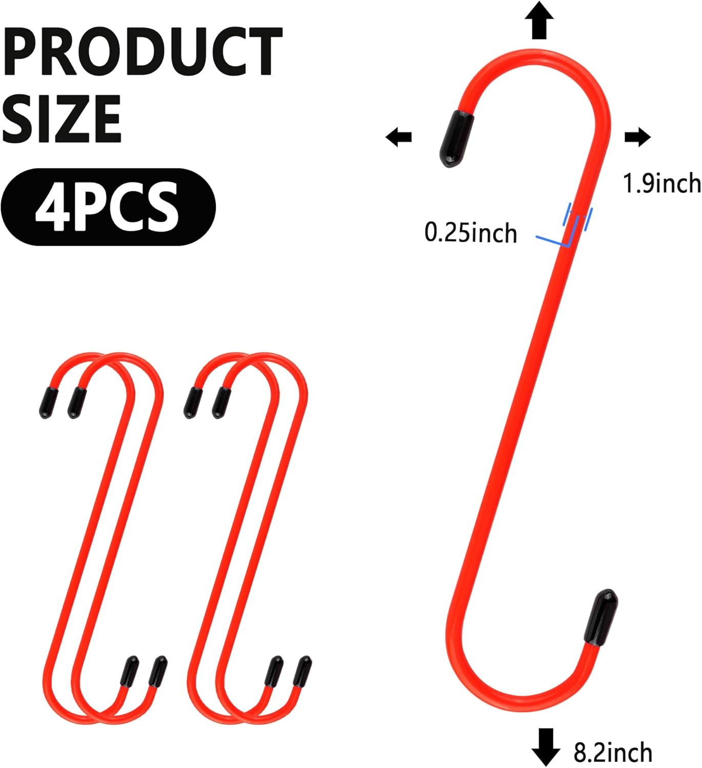 Junecarp 4PCS Brake Caliper Hangers,Durable Brake Caliper Hooks Suspension Tools for Changing Brake Pads,Strong Load-Bearing Brake Caliper Hanger Hooks Automotive Tool for Cars,Trucks (Red/4Pcs) image number 2