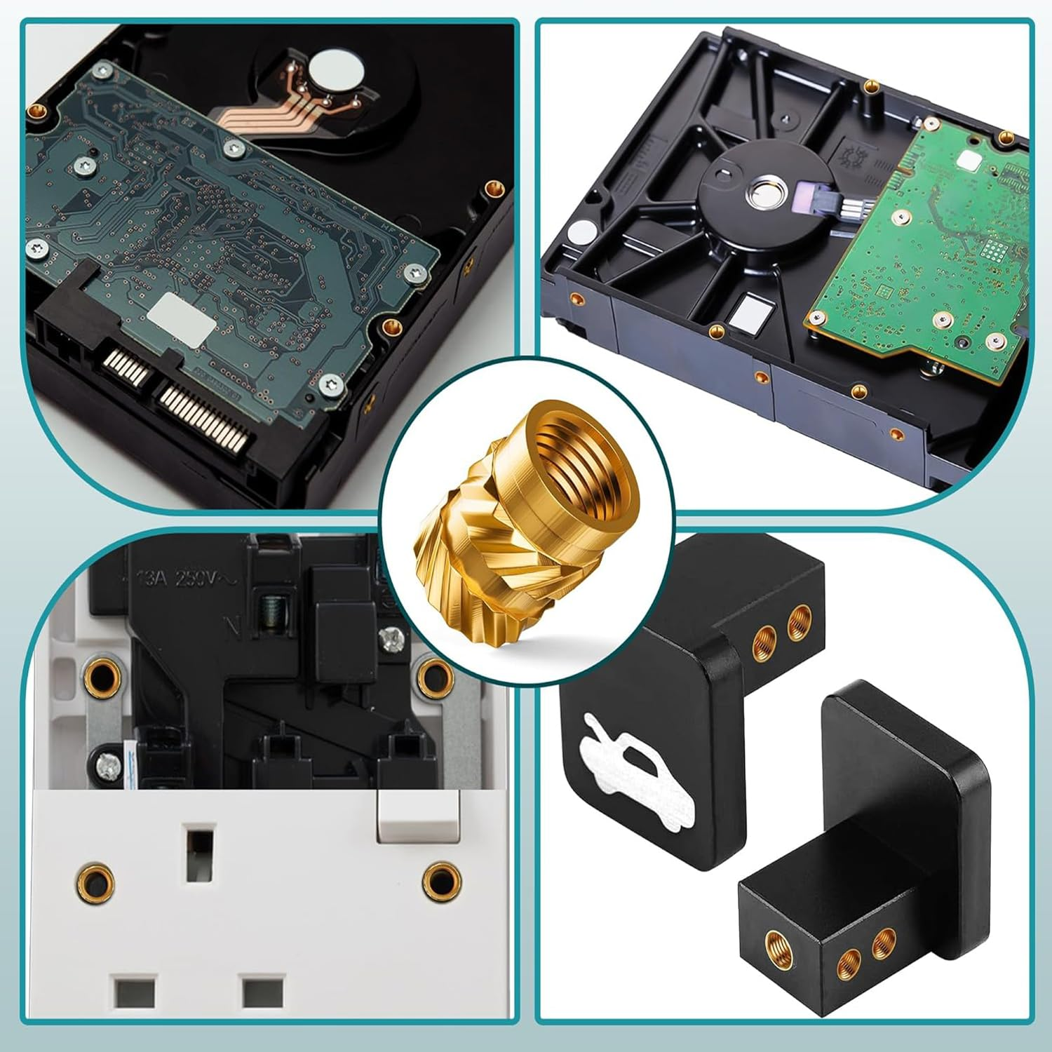 Paifeancodill Brass Thread Plug Kit - 300PCS 15 Sizes M2-M6 - Heating Kit for Plastic Parts - Public Rock Thread Plug-In image number 5