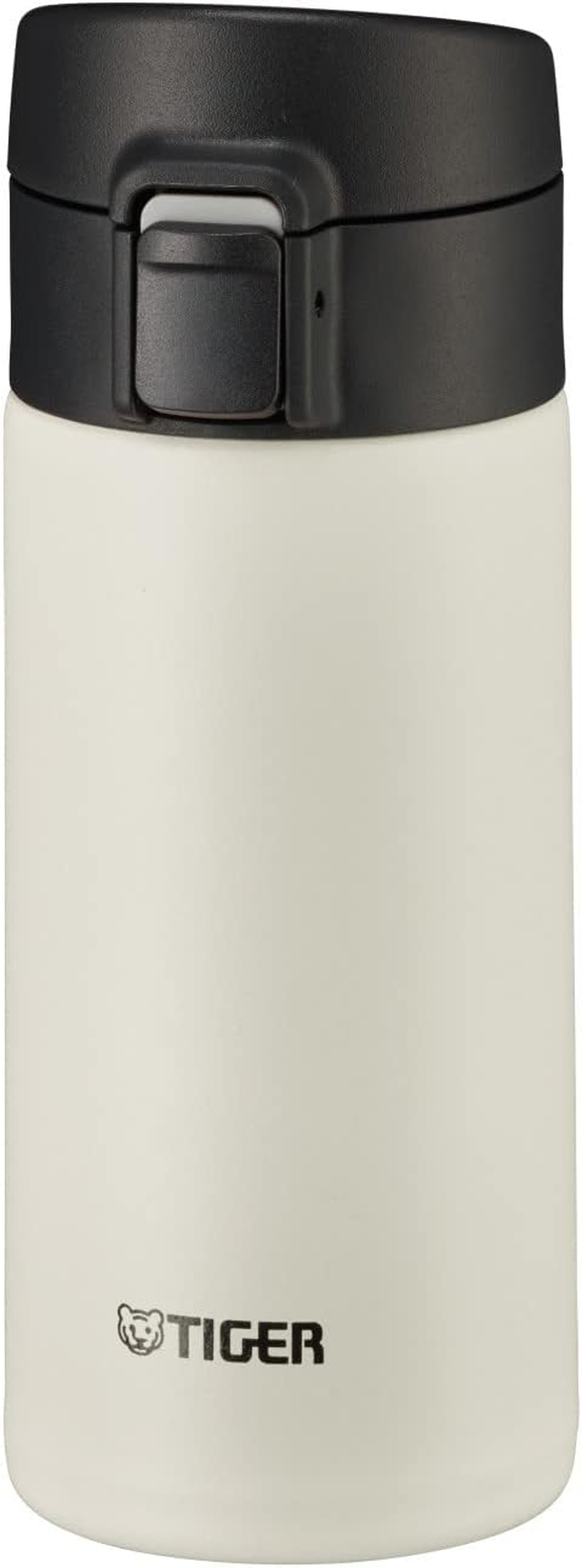 Tiger MKA-K060WK Water Bottle, 10.3 Fl Oz (600 Ml), One-Touch, Lightweight, Stainless Steel Bottle, Vacuum Insulated, Hot and Cold Insulated, White