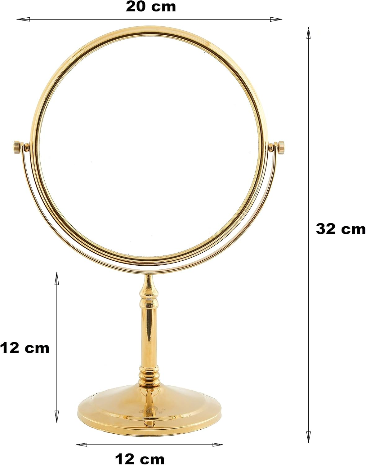 Dolphy 8-Inch LED Tabletop Makeup Mirror &ndash; Dual-Sided with 5X Magnification, Gold Finish, Swivel Design, Bright Lighting, Perfect for Home, Spa, Salon & Travel Use image number 1