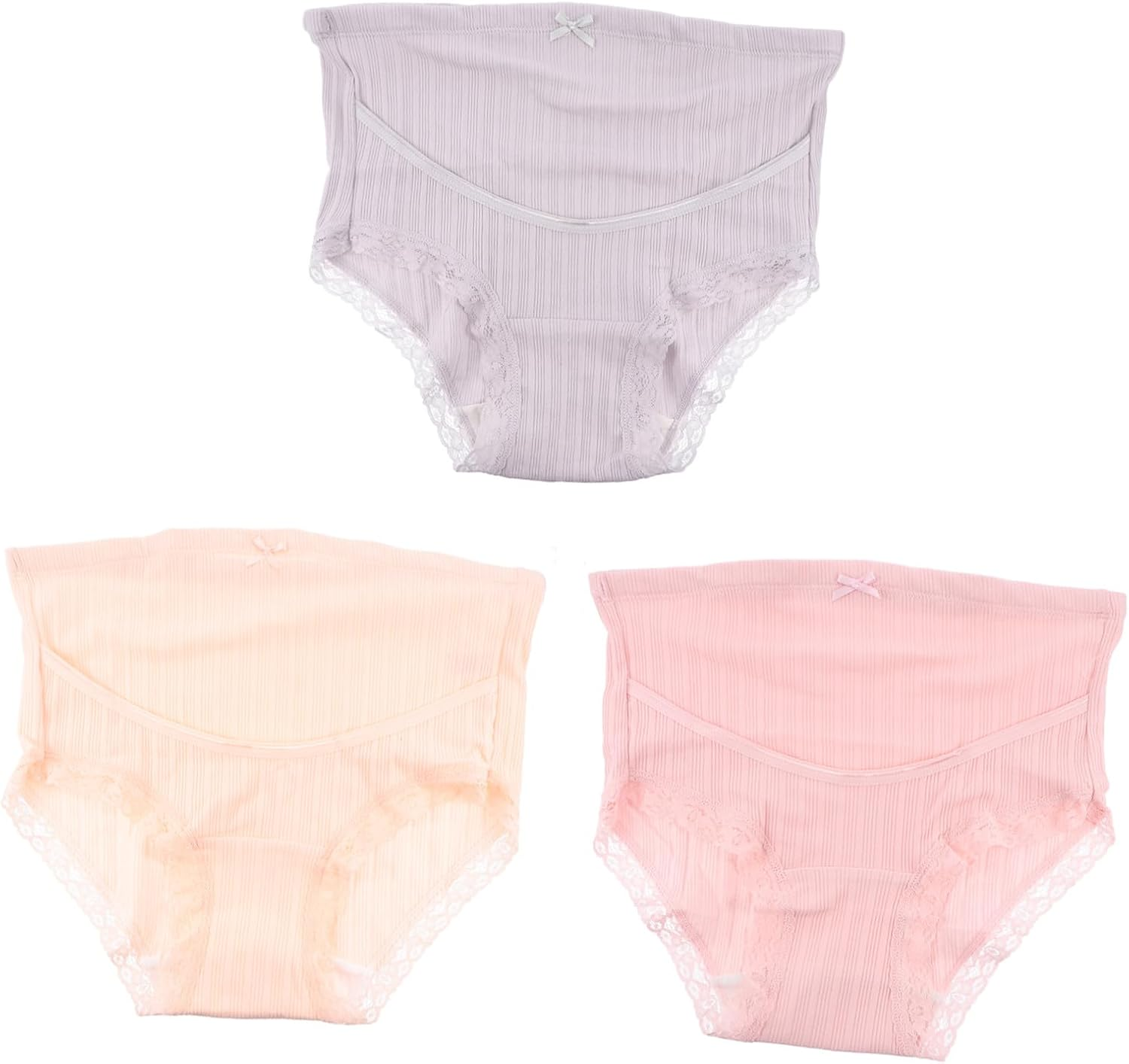 Baluue 3Pcs Maternity High Waist Cotton Panties for Pregnant Women Adjustable Waistband Comfortable Everyday Wear Underwear image number 4