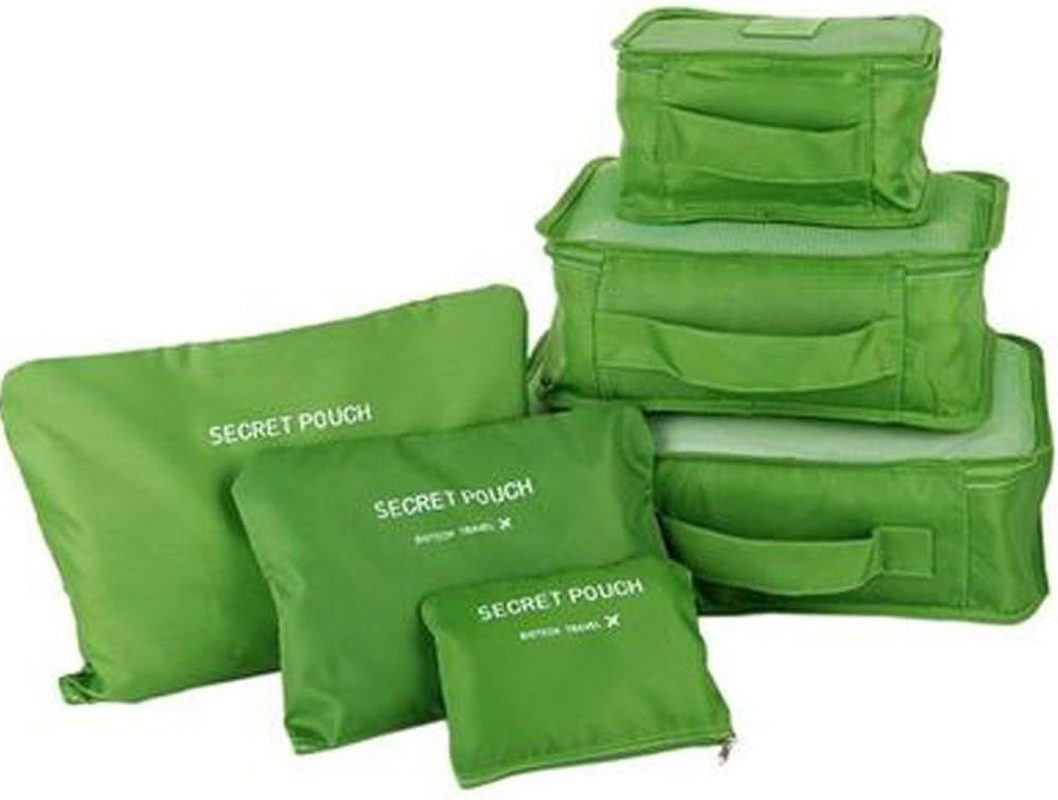 Go2Buy 6Pcs Travel Luggage Organizer Set Backpack Storage Pouches Suitcase Packing Bags (Green) image number 1