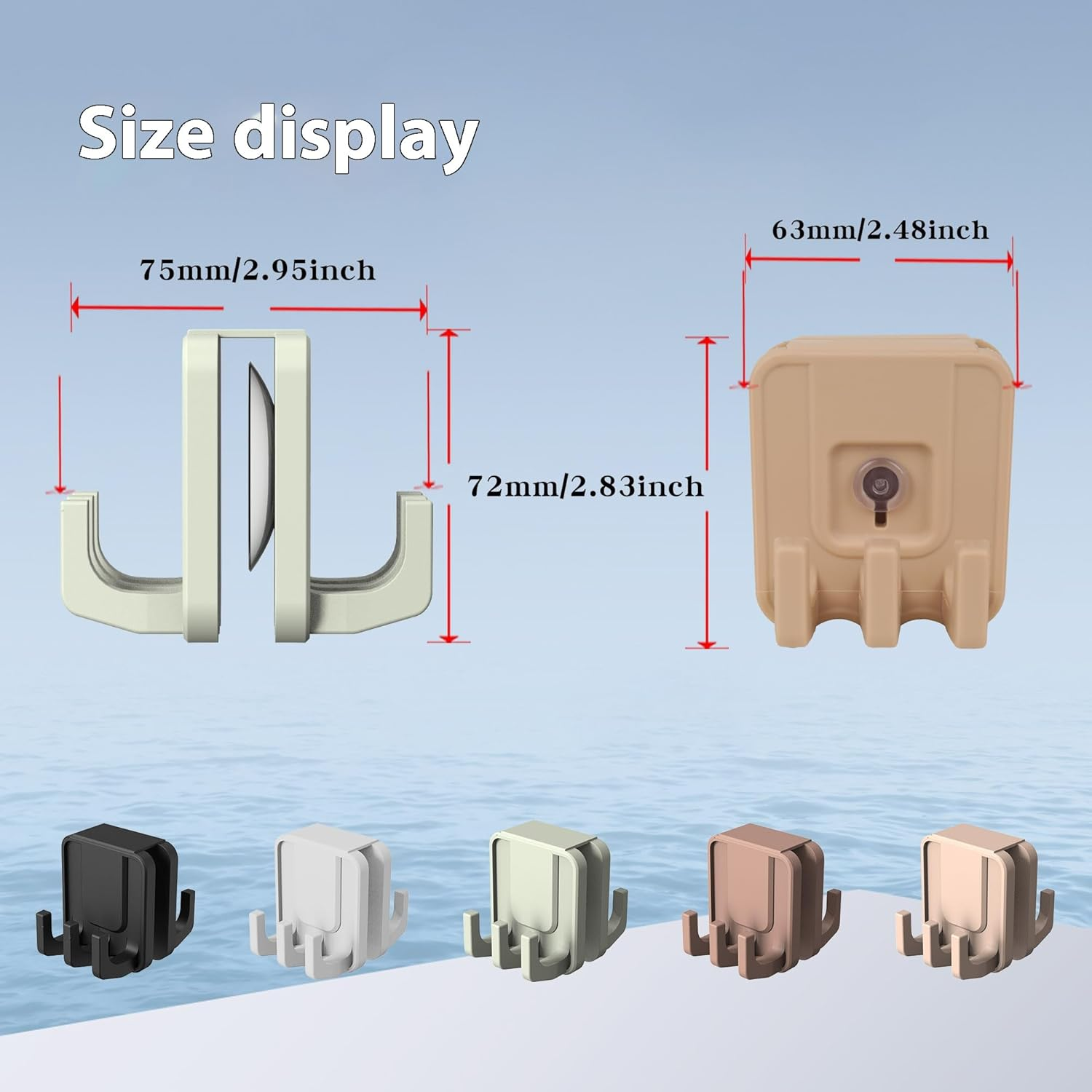 3 Pcs Shower Suction Hooks,Silicone Double Sided Hooks,No-Drill Bath Robe Hook Holder for Shower Bathroom Hanging Towels,Mirrors,Robe,Window Hooks,Removable and Reusable image number 5