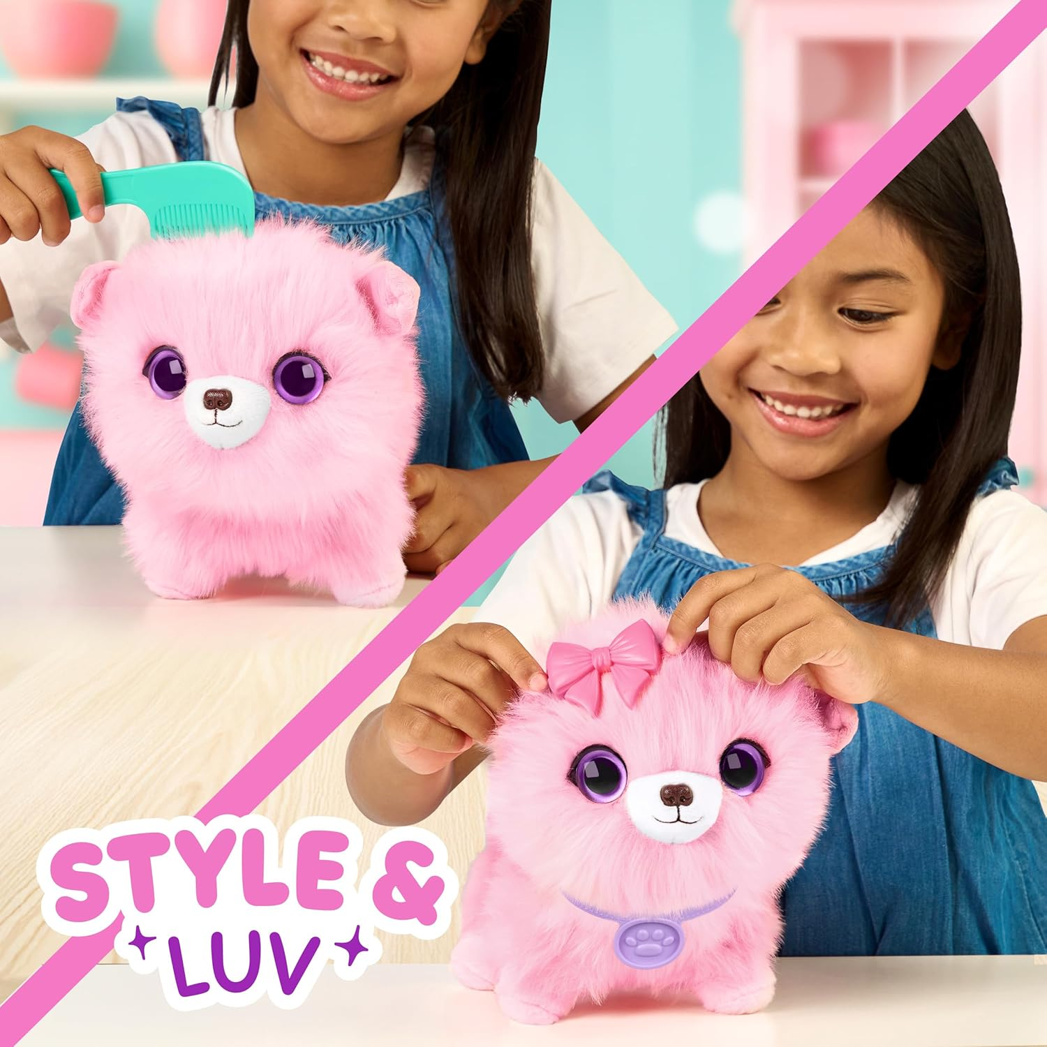 Scruffaluvs Pet Scruffs Pink Mystery Plush Toy, 19Cm (7.5") Tall - Wash to Reveal 1 of 3 Rescue Pets: Puppy, Bunny, or Kitty - Includes 22Cm (8.7") Deluxe Pet Carrier. Styles May Vary. image number 6