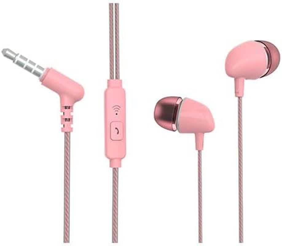 Voltshine Pink Stereo Headphones with Mic Volume Control Universal Connectivity Ideal for Calling and Listening to Music