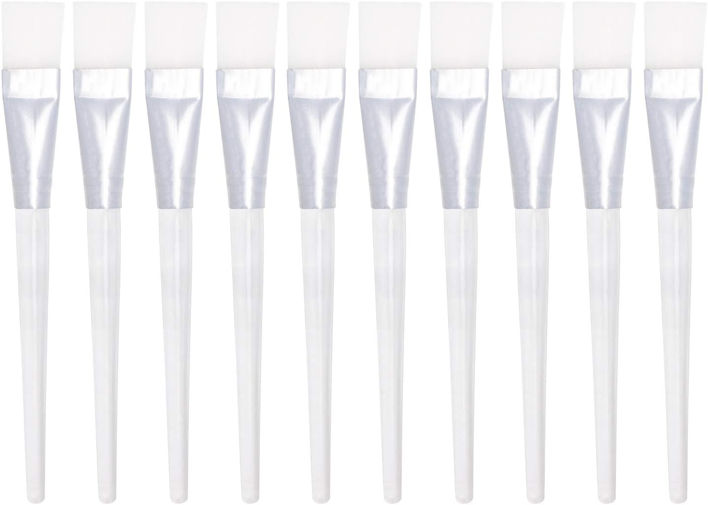 Shapenty Face Mask Brushes Cosmetic Beauty Tool Soft Synthetic Hair Facial Applicator Brush with Acrylic Handle for Eye Mask, Mud Clay Mask, Serum Peel or DIY Needs, 10PCS image number 2