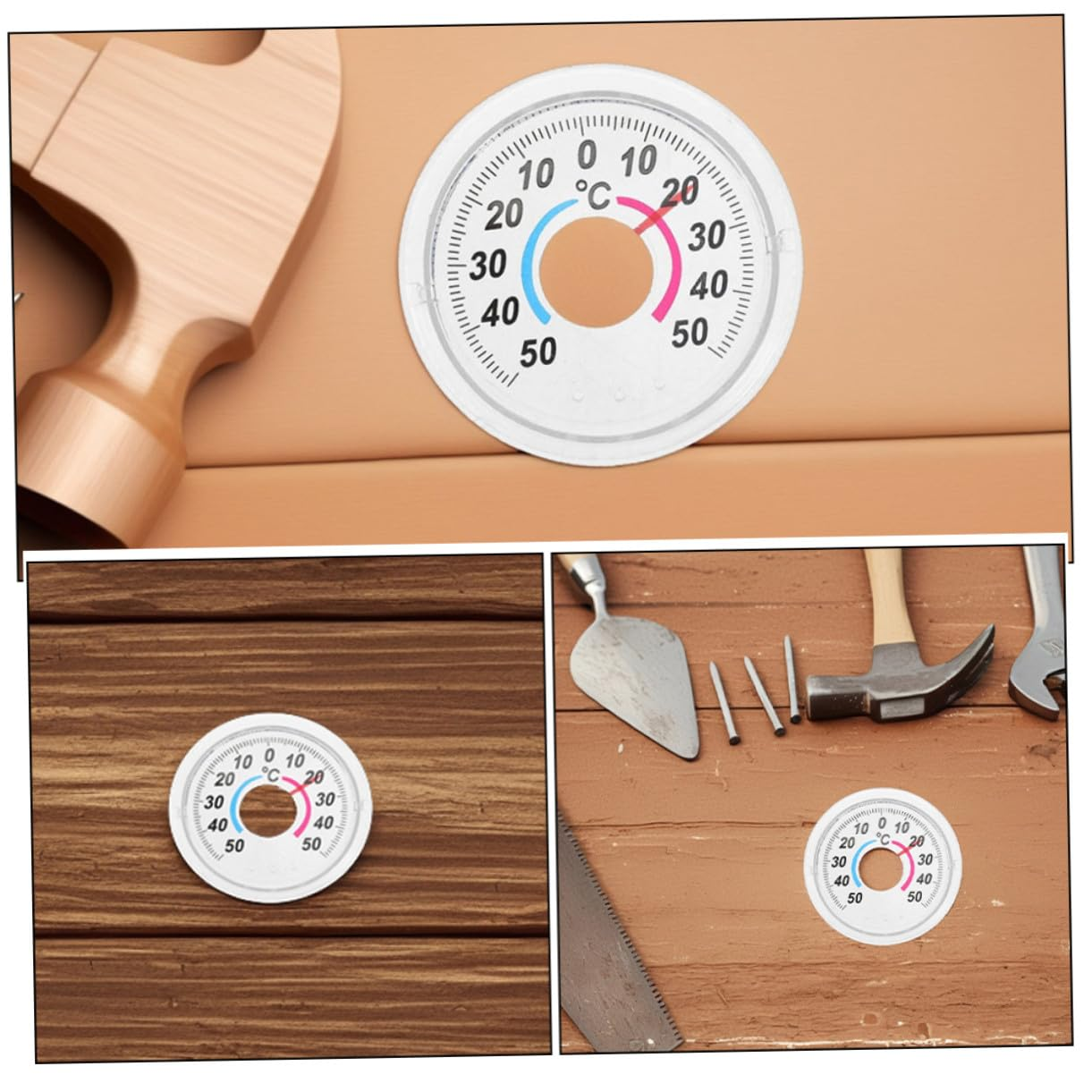 Toyvian Indoor Analog Thermometer for Doors and Windows Sturdy Plastic round Temperature Gauge Easy-Read Pointer Design Compact Indoor Temperature Monitor for Home and Greenhouse Use image number 2