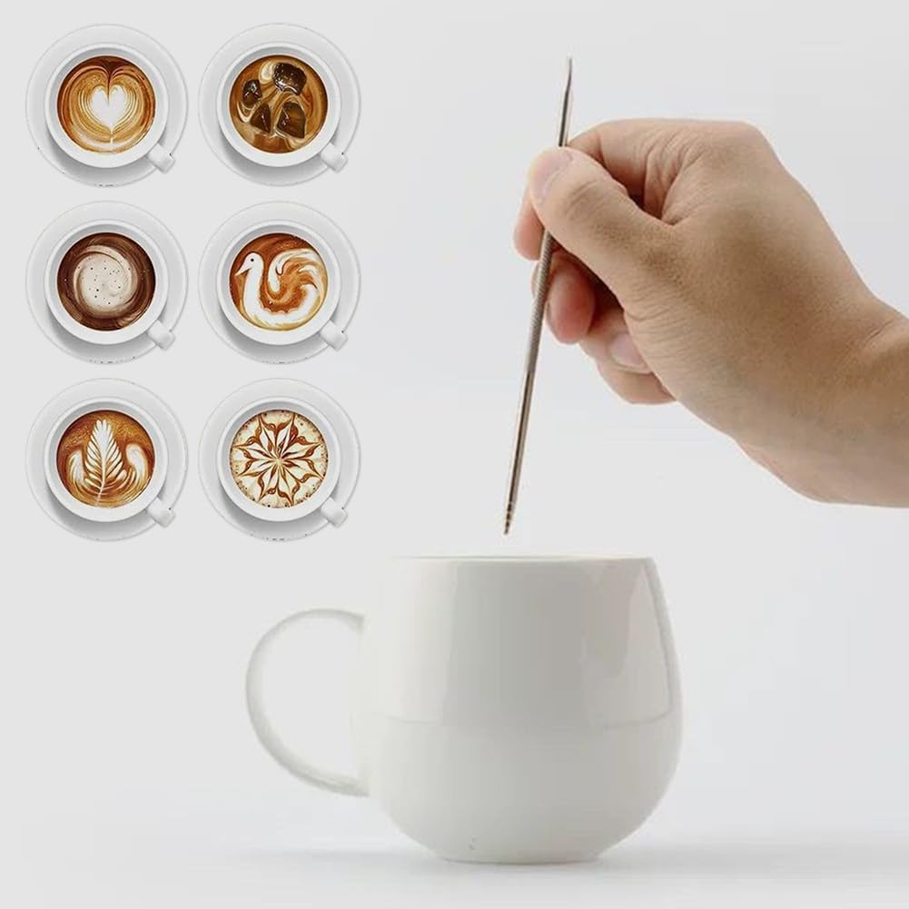 600Ml Milk Frother Jug,Temp Control Milk Jug Temperature Control Jug with Latte Art Pen Portable (Silver) image number 4