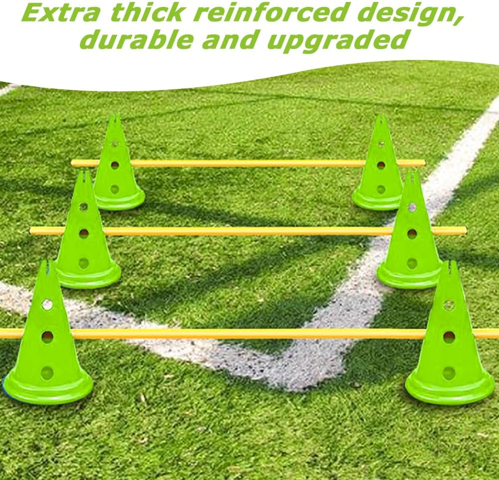 Dog Agility Training Equipment, Adjustable Pet Obstacle Training, Jump Puppy Hurdle Cones Weave Poles, Include 10 Agility Cones 5 Agility Rod, Suitable for Pet Outdoor Games Exercise ﻿ image number 5