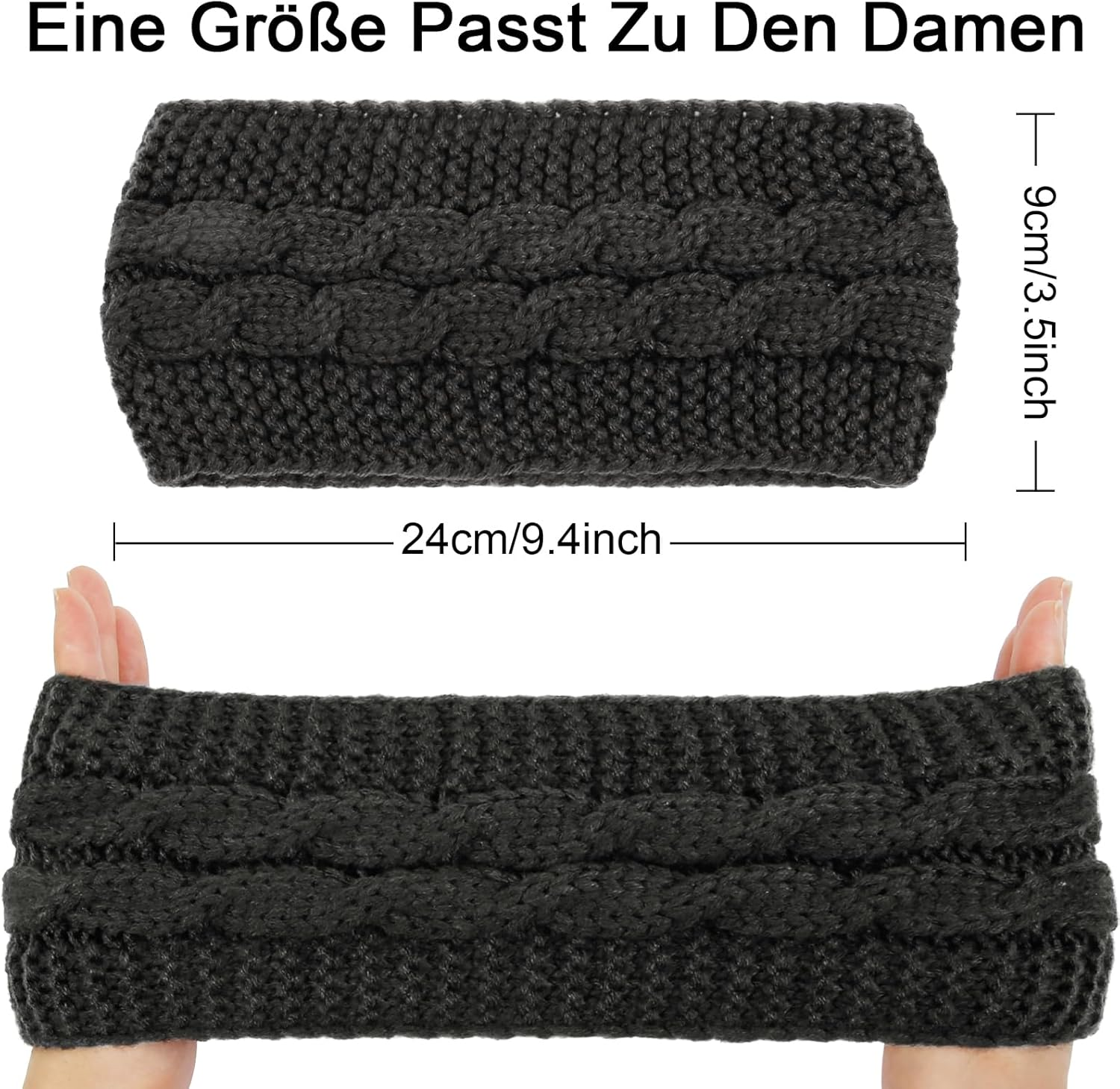 Pack of 2 Women'S Winter Headbands, Knitted Hair Band, Ear Warmers, Girls, Women, Elastic, Wide, Warm, Winter Crocheted Hair Bands, Thick Headband, Hair Accessories, Headband image number 1