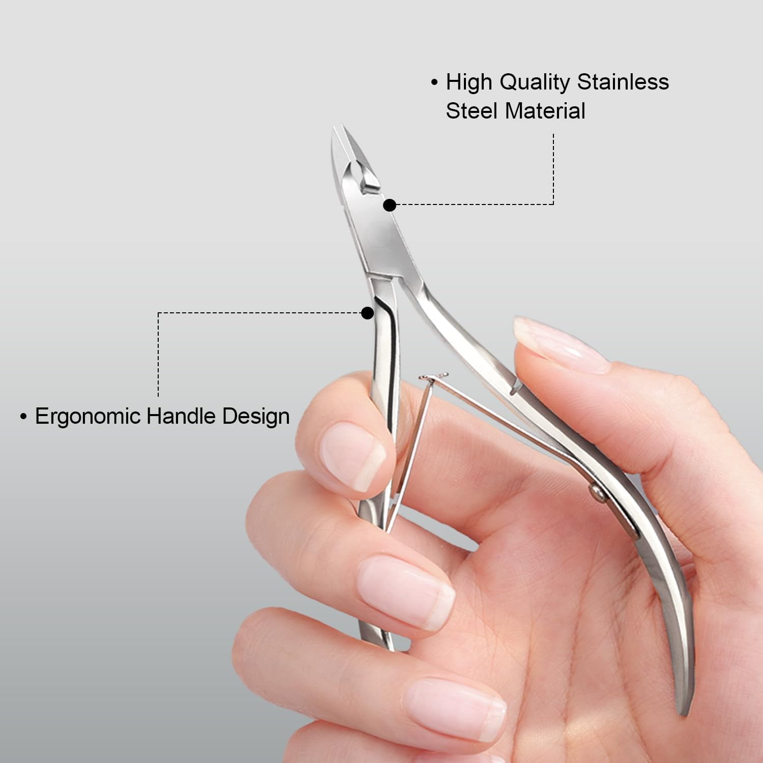 GAOY 3-In-1 Cuticle Remover Kit, Professional Cuticle Trimmer, Pusher and Sharp Nippers, Stainless Steel Manicure Tools for Nail Care image number 2