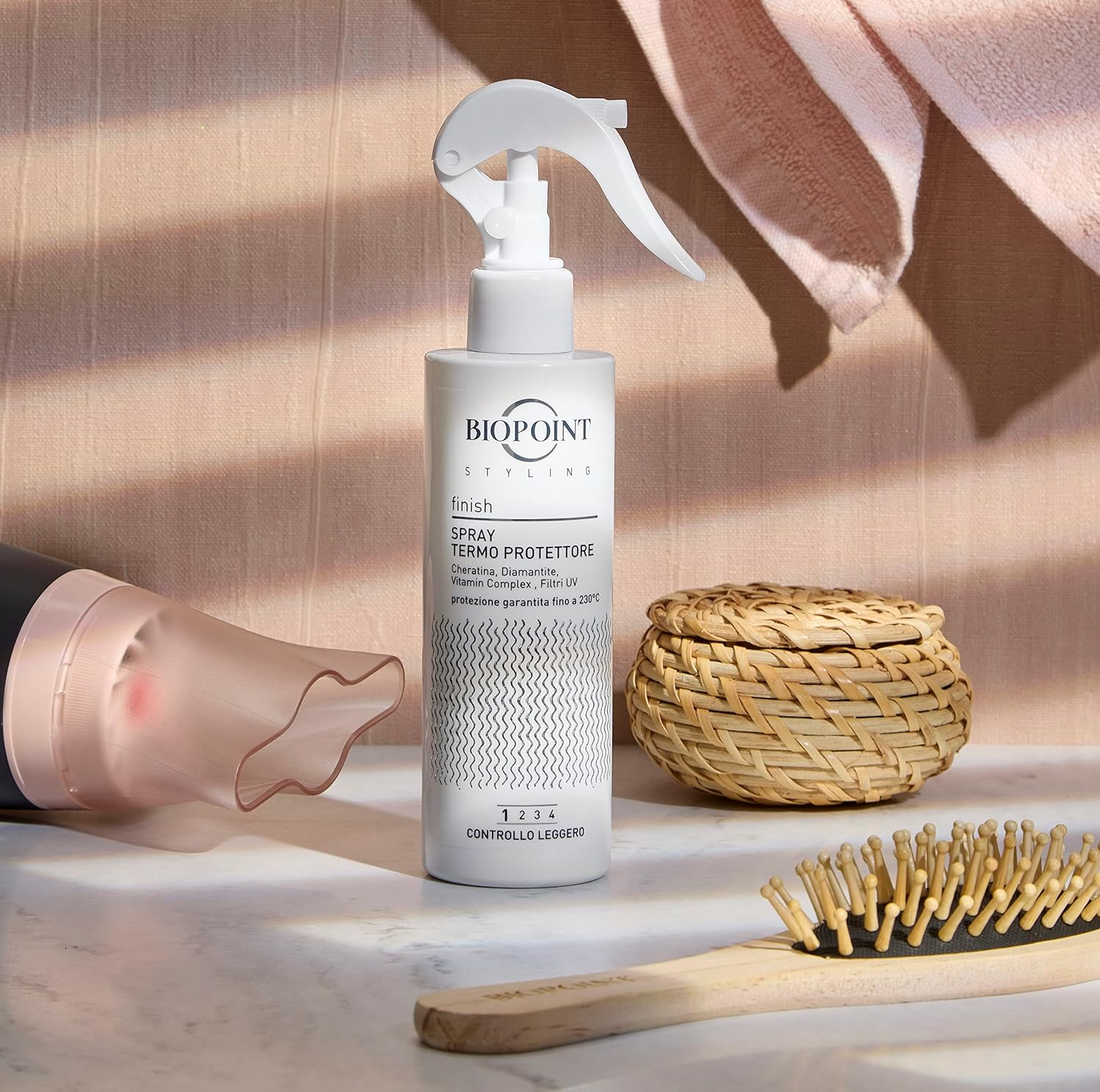 Biopoint Styling Thermoprotector Spray for Hair, up to 230&deg; Heat Protection from Phon, Straighteners and Curlers with UV Filters, 200Ml image number 2