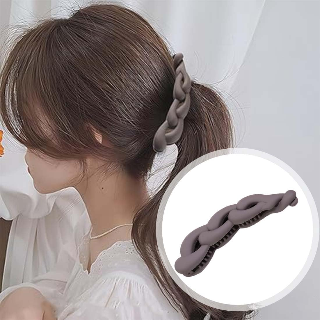 LAKJUOZ Pack of 4 Banana Hair Clips, Vintage Banana Clip, Hair Banana Clip, Twisting, Ponytail Holder, Banana Clips, Fish Clips, Hair Accessories for Women and Women image number 4