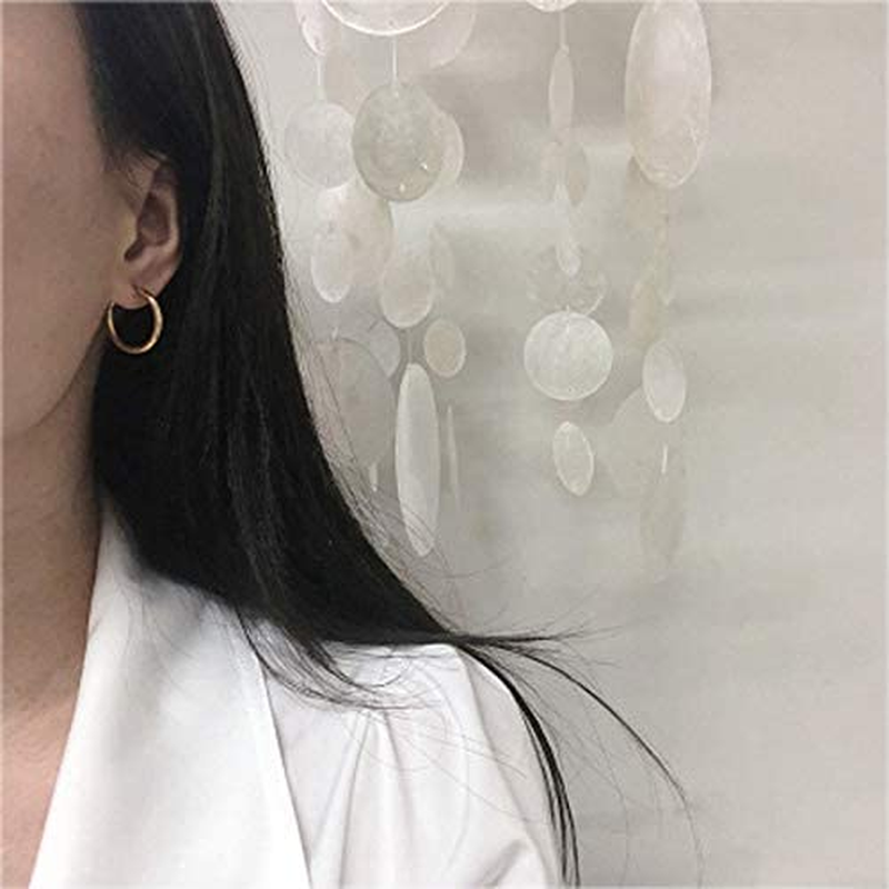 5 Pairs Stainless Steel Gold Hoop Earrings for Women Men Small Hoop Earrings Set Rounded Cute Huggie Earring Studs Hypoallergenic Climb Earrings Set image number 3