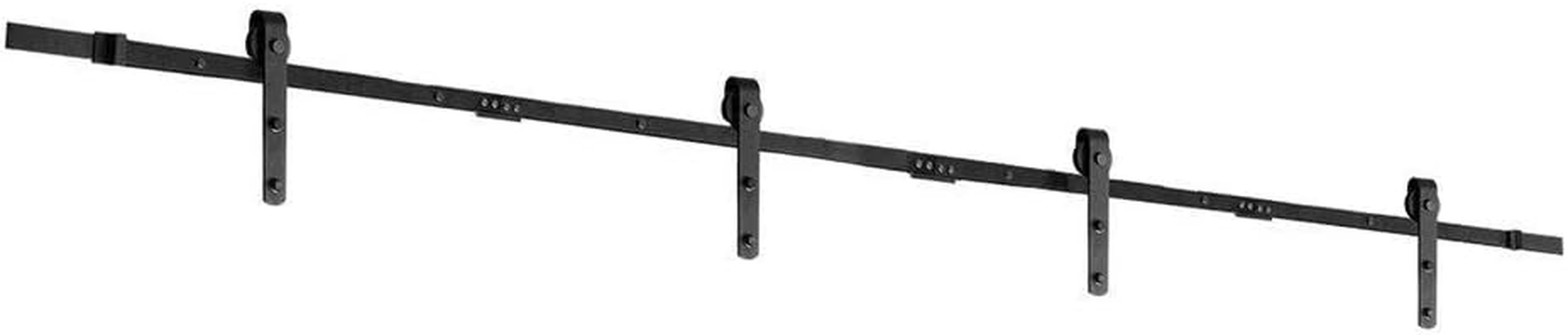 Cefito Sliding Barn Door Hardware, 4M Bypass Barns Doors Rail Track Slide Gate Roller Kit Wall Mount for Home Office Bedroom Garage, Carry up to 240Kg Smooth Black image number 4