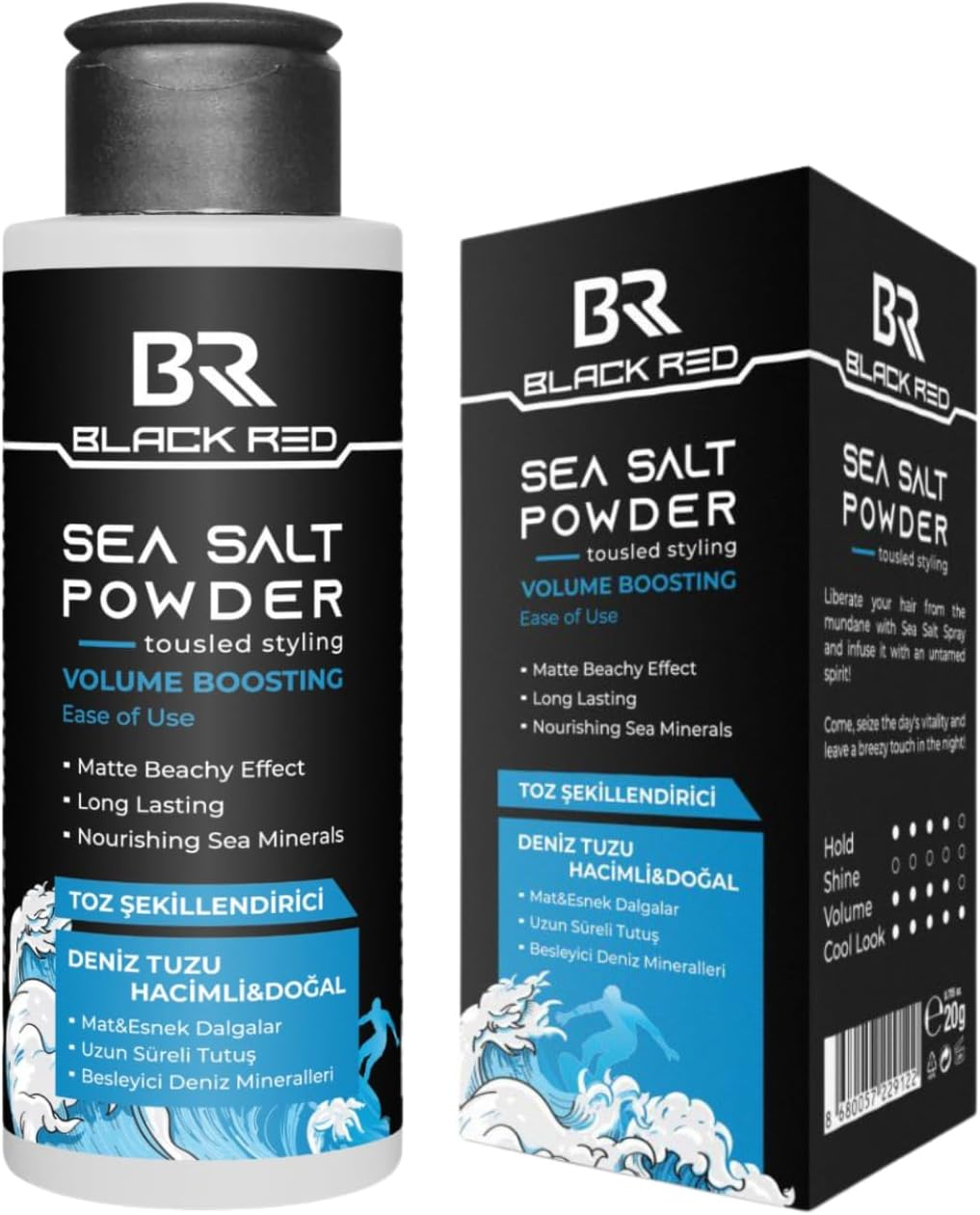 Black Red Sea Salt Hair Powder, 20G | Volumizing & Texturizing Powder with Sea Minerals | Matte Beachy Finish, Strong Hold, Non-Greasy | Instant Lift & Natural Styling for All Hair Types image number 2