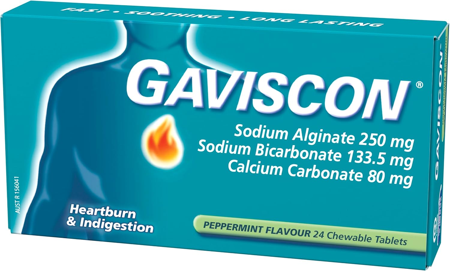 Gaviscon Chewable Peppermint Heartburn & Indigestion Relief Tablets (Count of 24) image number 3
