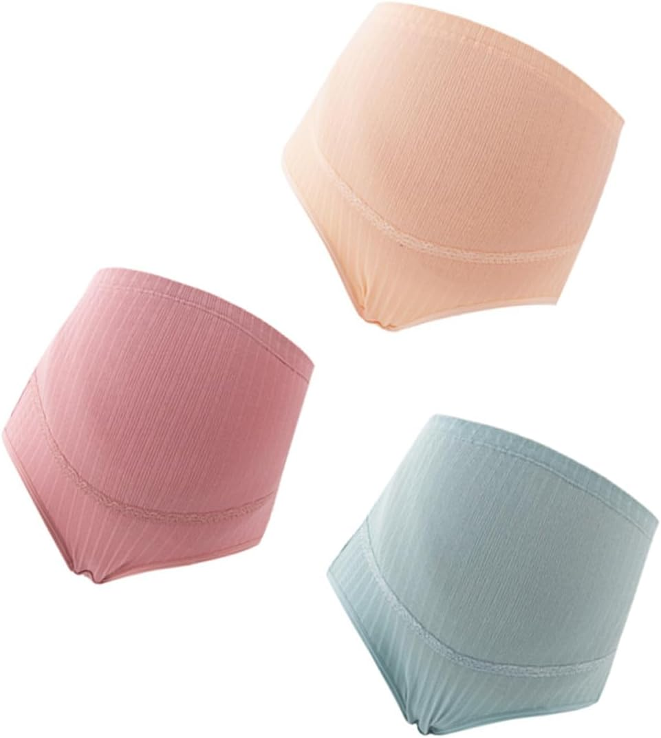 3Pcs High Waisted Maternity Underwear Cotton Postpartum Underwear Seamless Pregnancy Panties Pregnant Clothes for Women Comfortable Maternity Wear Undearwear image number 4