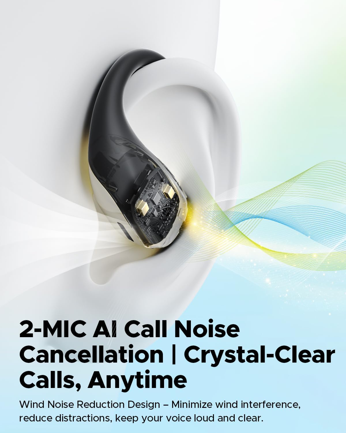 SOUNDPEATS Chasers Open Ear Headphones, Bluetooth 5.4 Wireless Earphones with LDAC, Earbuds with Earhooks, Dual-Mic Noise Cancellation for Clear Call (Black) image number 2