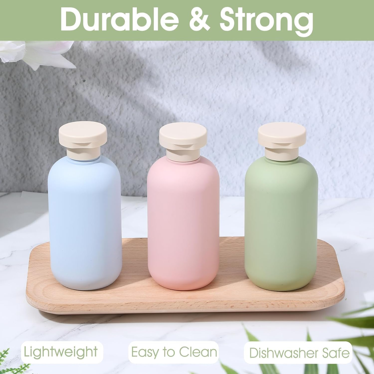 200Ml Refillable Travel Bottles, 3Pcs Refillable Shampoo and Conditioner Bottles with Flip Cap, Refillable Shampoo Conditioner Bottle Squeeze Bottles with Flip Cap for Lotion image number 6