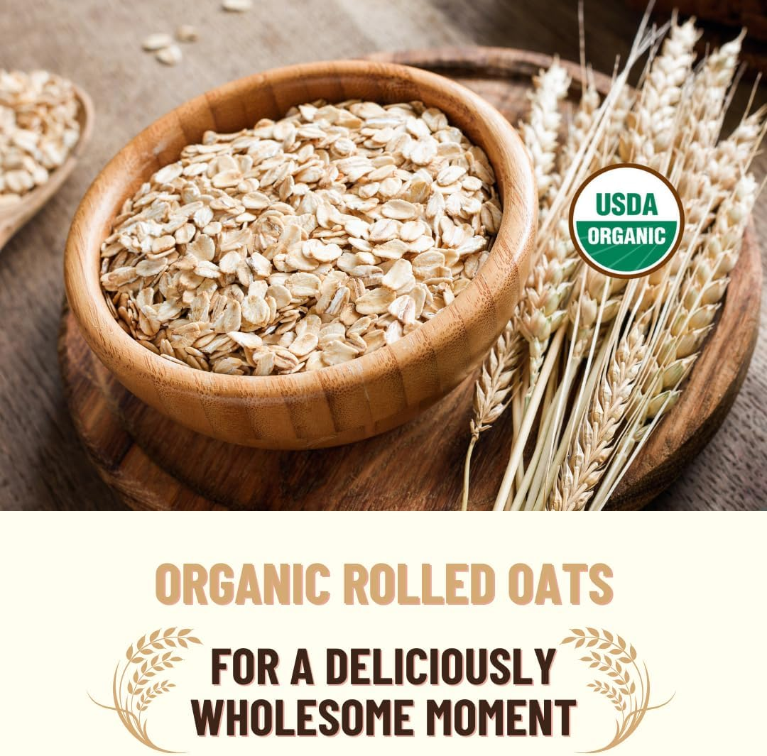 Mountain High Organics Inc. Certified Organic Rolled Oats 6G Bucket (23LBS), Tan image number 5