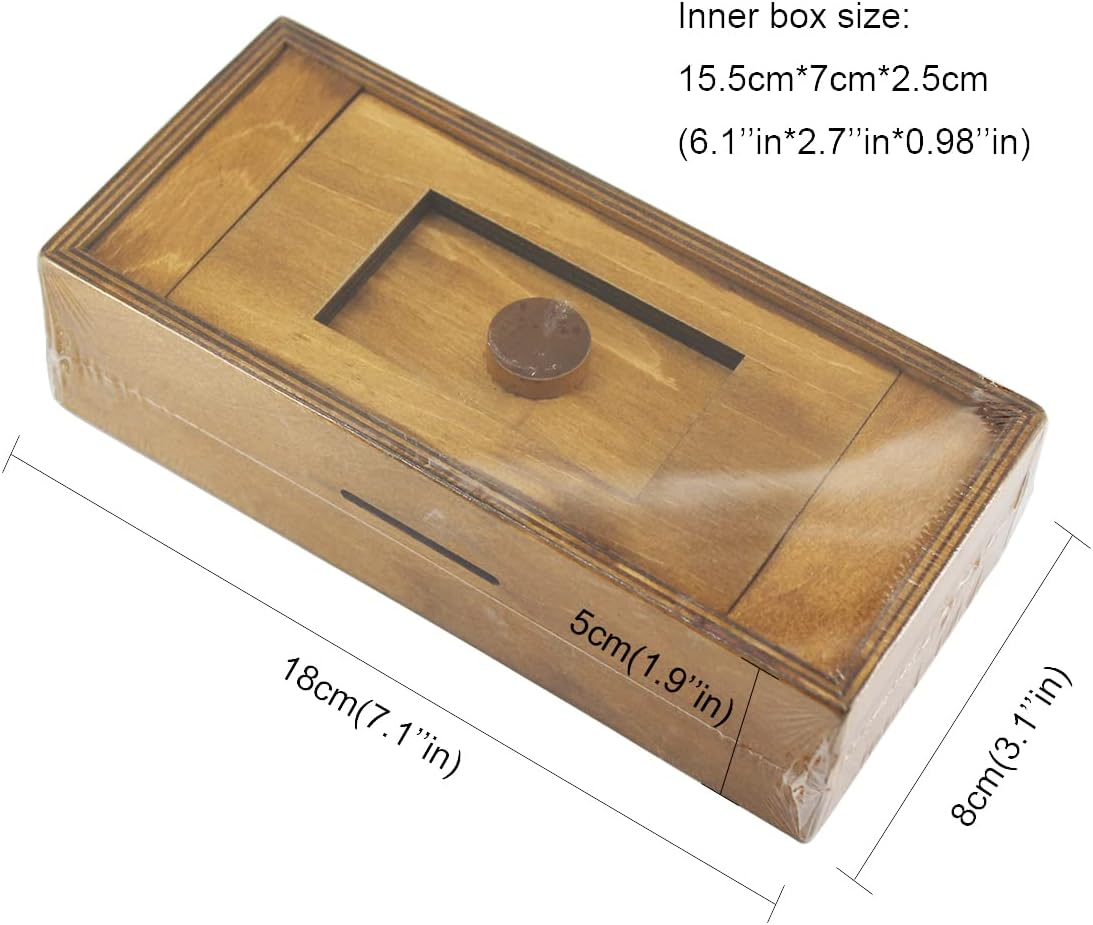 Wooden Puzzle Boxes with Hidden Compartments, Intelligent Thinking Sports Tasks for Children, Teenagers, Adults, Money Card Holder, Difficult Games, Wooden Puzzle Case for Secret Surprise Gifts image number 6