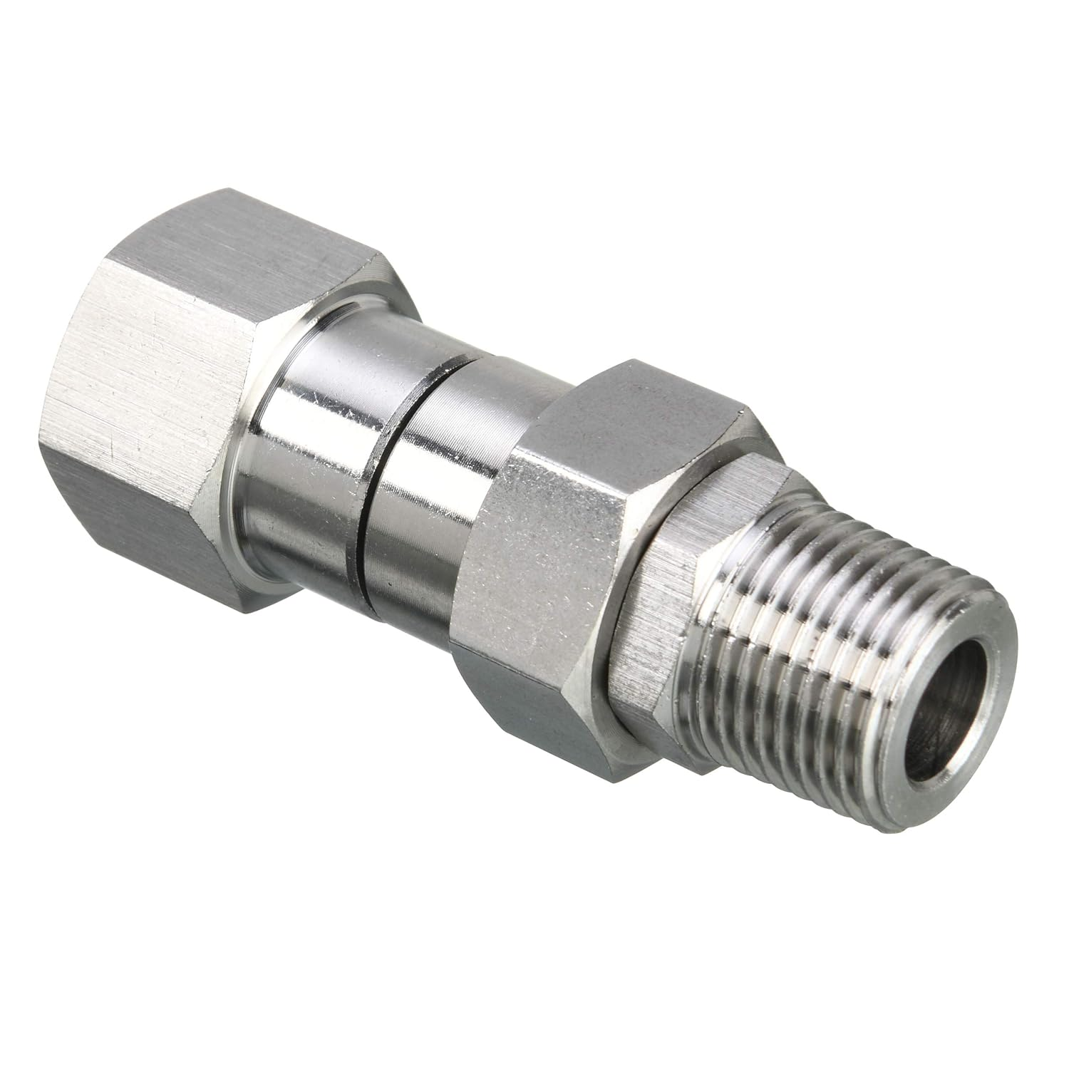M Mingle Pressure Washer Swivel, 3/8 Inch NPT Male Thread Fitting, Stainless Steel, 4500 PSI