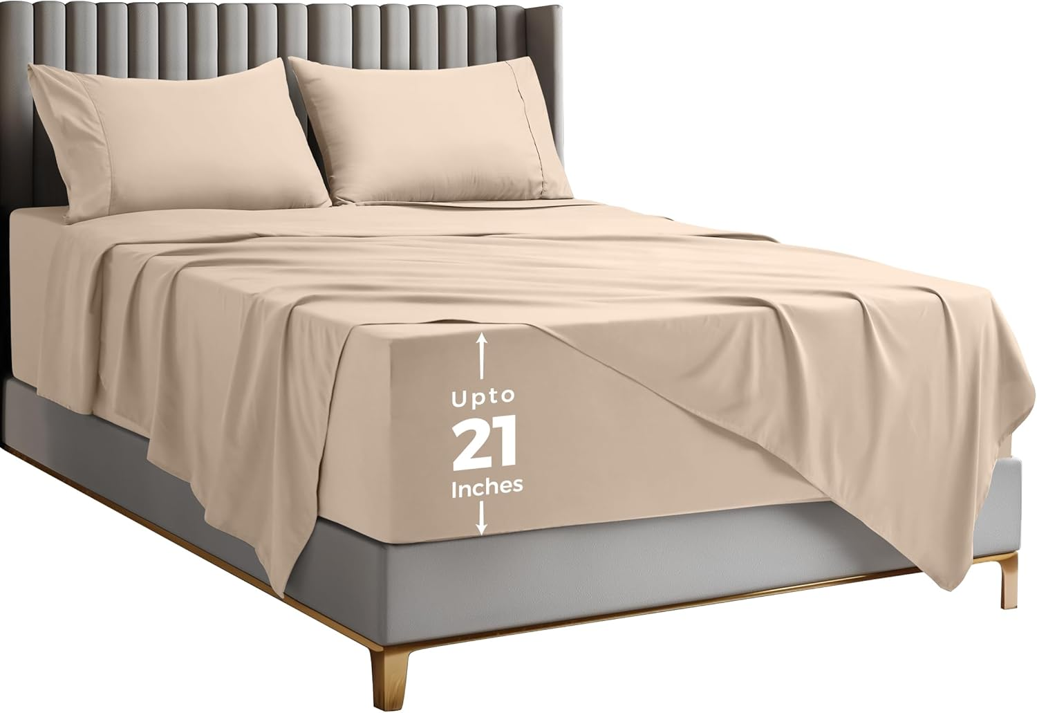 Utopia Bedding Deep Pocket Queen Sheet Set &ndash; Fits Mattresses up to 21 Inches &ndash; Cooling, Soft & Breathable &ndash; Oeko-Tex 4 Piece Bed Sheets (Burgundy)