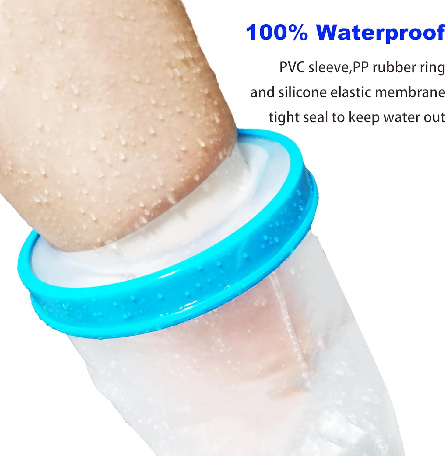 Non-Slip Waterproof Leg Cast Cover for Showering, Reusable Adult Short Leg Cast Protector, Cast Covers for Shower Leg, Cast Bag for Shower, Cast Cover for Showering Foot