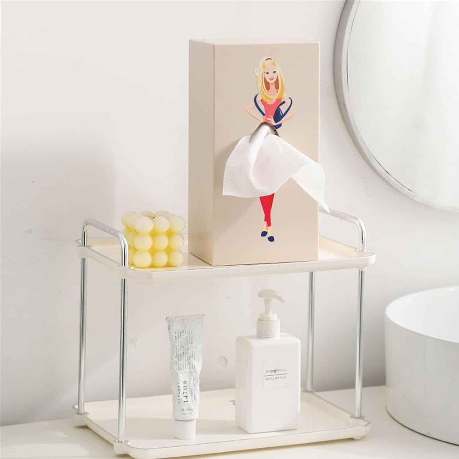 Flying Skirt Tissue Box, Creative Tissue Boxes Holder, Lady Skirt Tissue Box Cover, Creative Tissue Boxes for House Bathroom Living Room Bedroom & Office