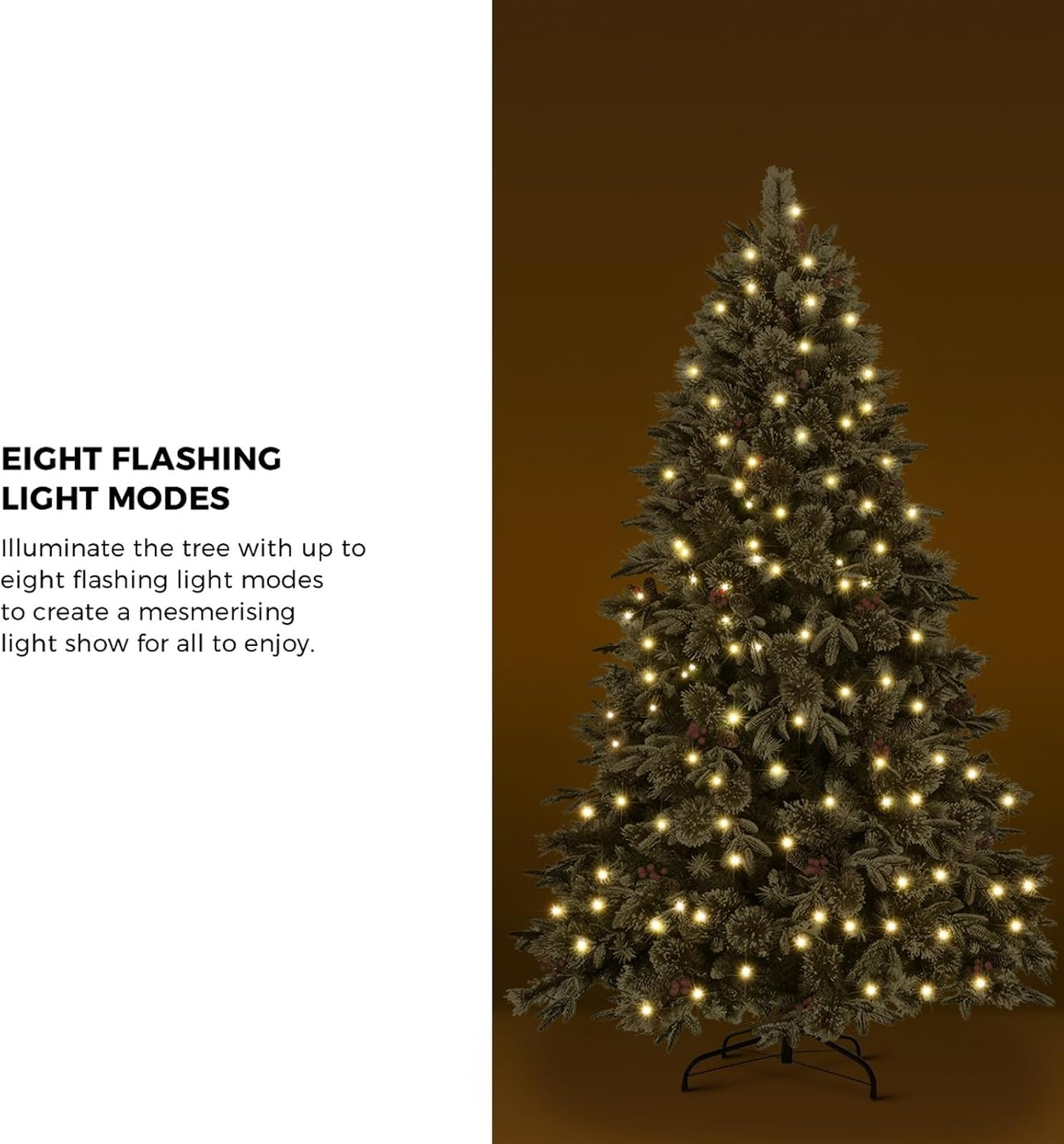 Tinseltown 7Ft/2.1Cm LED Christmas Tree with Steel Base and 4400Pcs Bulbs 8 Flashing Modes Xmas Decoration 1210 Tips image number 4