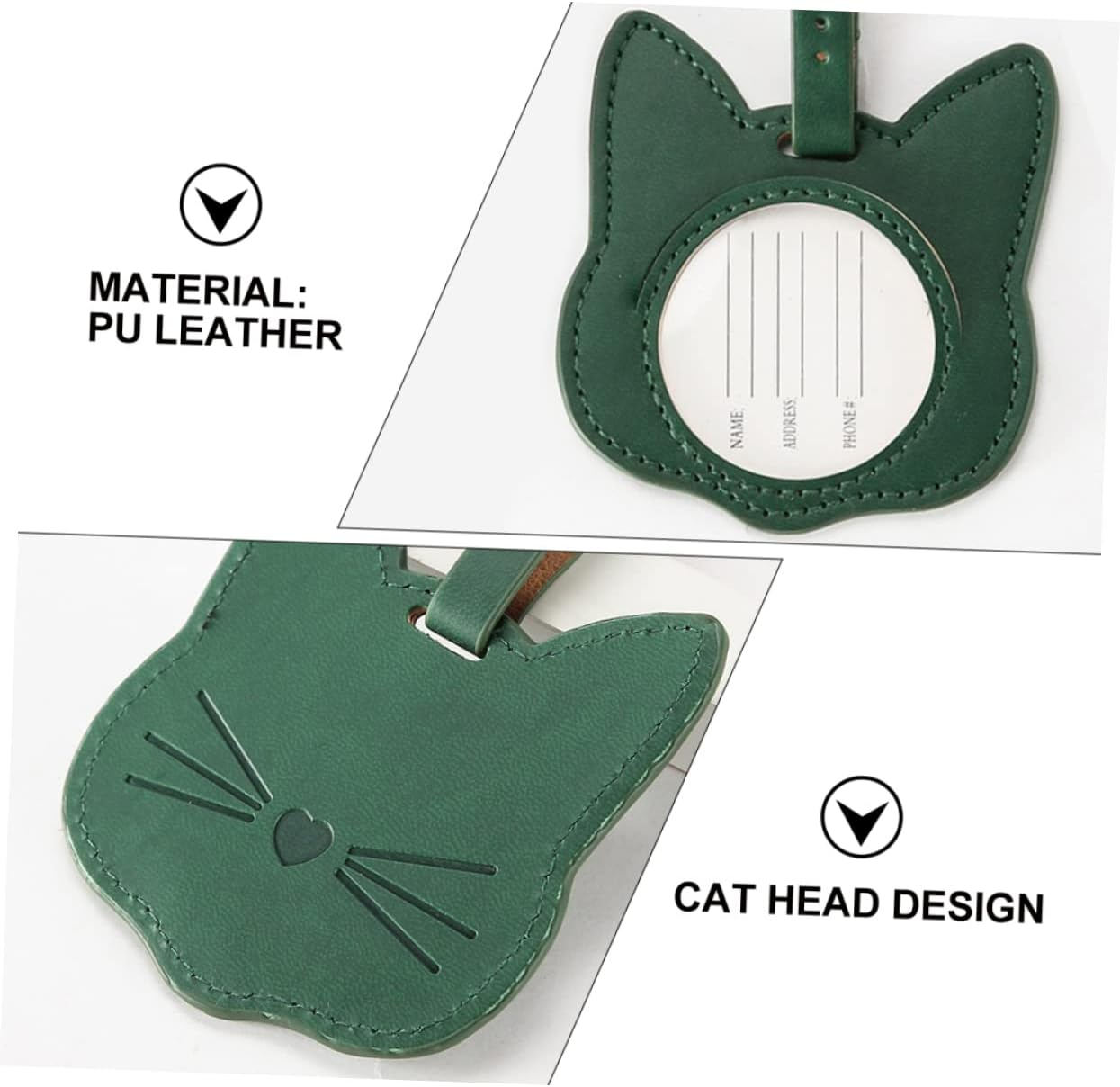 SHERCHPRY 4 Pcs Leather Luggage Tag Leather Suitcase Luggage Tag for Suitcases Travel Tag Leather Suitcase Labels Luggage Bag Tags Travel Id Tags Leather Luggage Tags Pu Leather Ceramic Tile image number 1