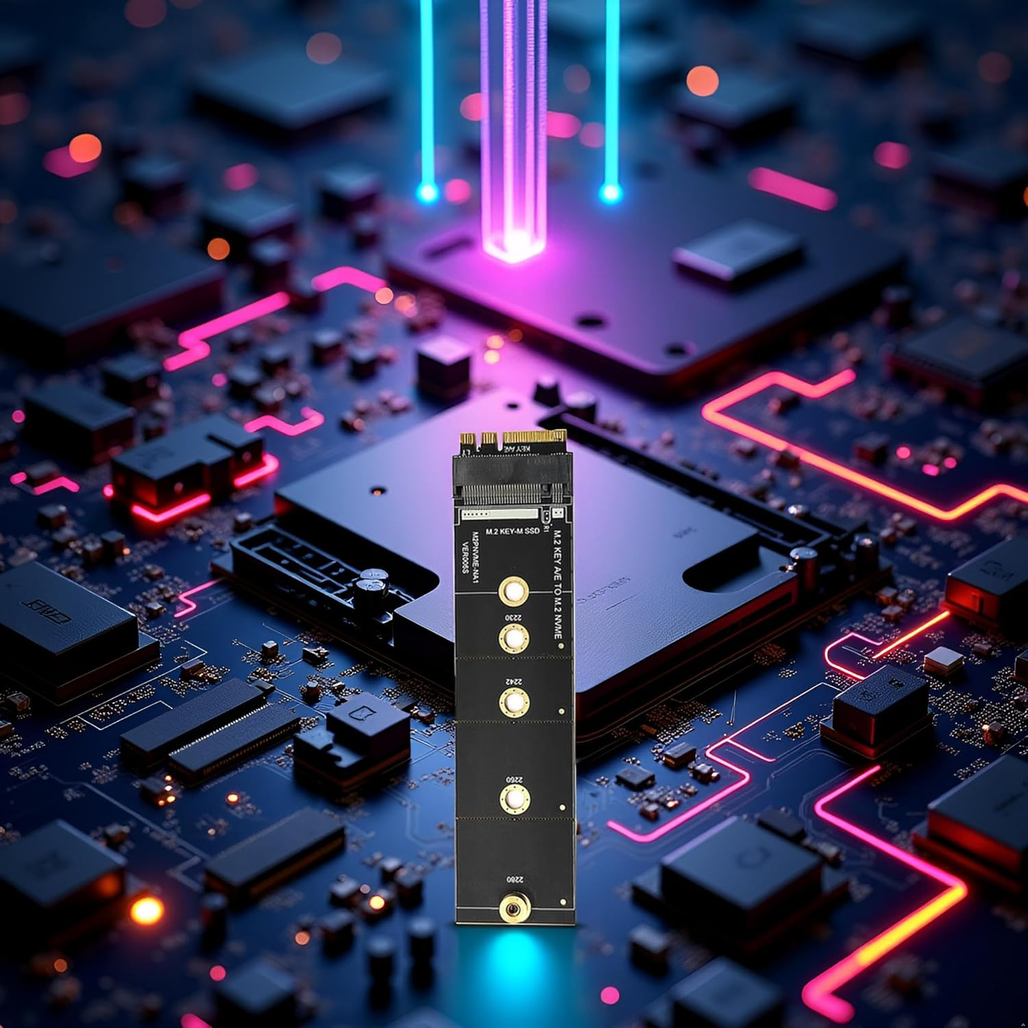 Black Wireless for M.2 A/E for Key Slot to for M.2 for M for Key Wifi Bluetooth-Compatible Adapter for Nvme PCI for Express M.2 Nvme Ssd Adapter Card M2 Key A-E to M2 NVME Adapter Converter Card To image number 5