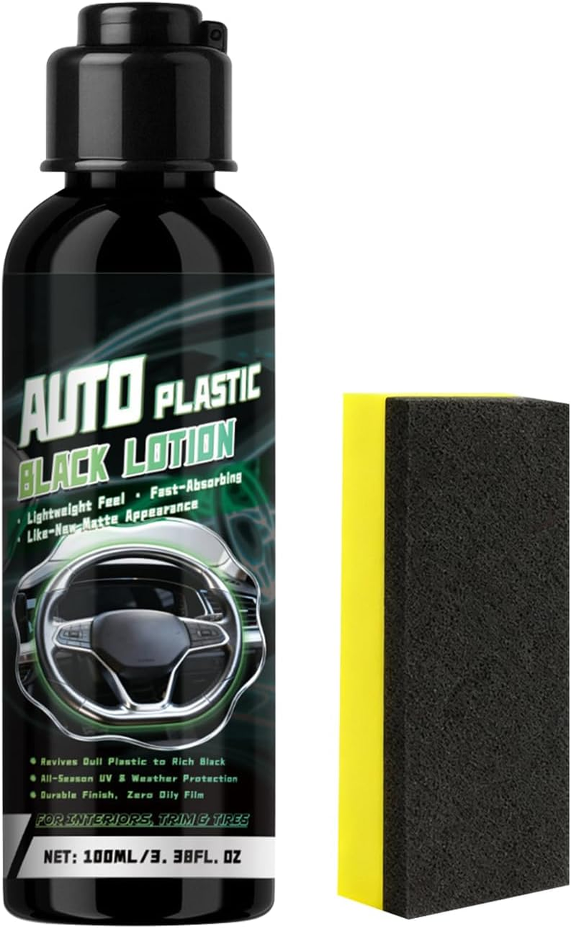 Black Trim Restorer Automotive | 100Ml Car Interior Cleaner - Seat Dash Cleaning Solution - for Upholstery Seat Bumper Furniture Door Steer Wheel Console Appliance image number 2
