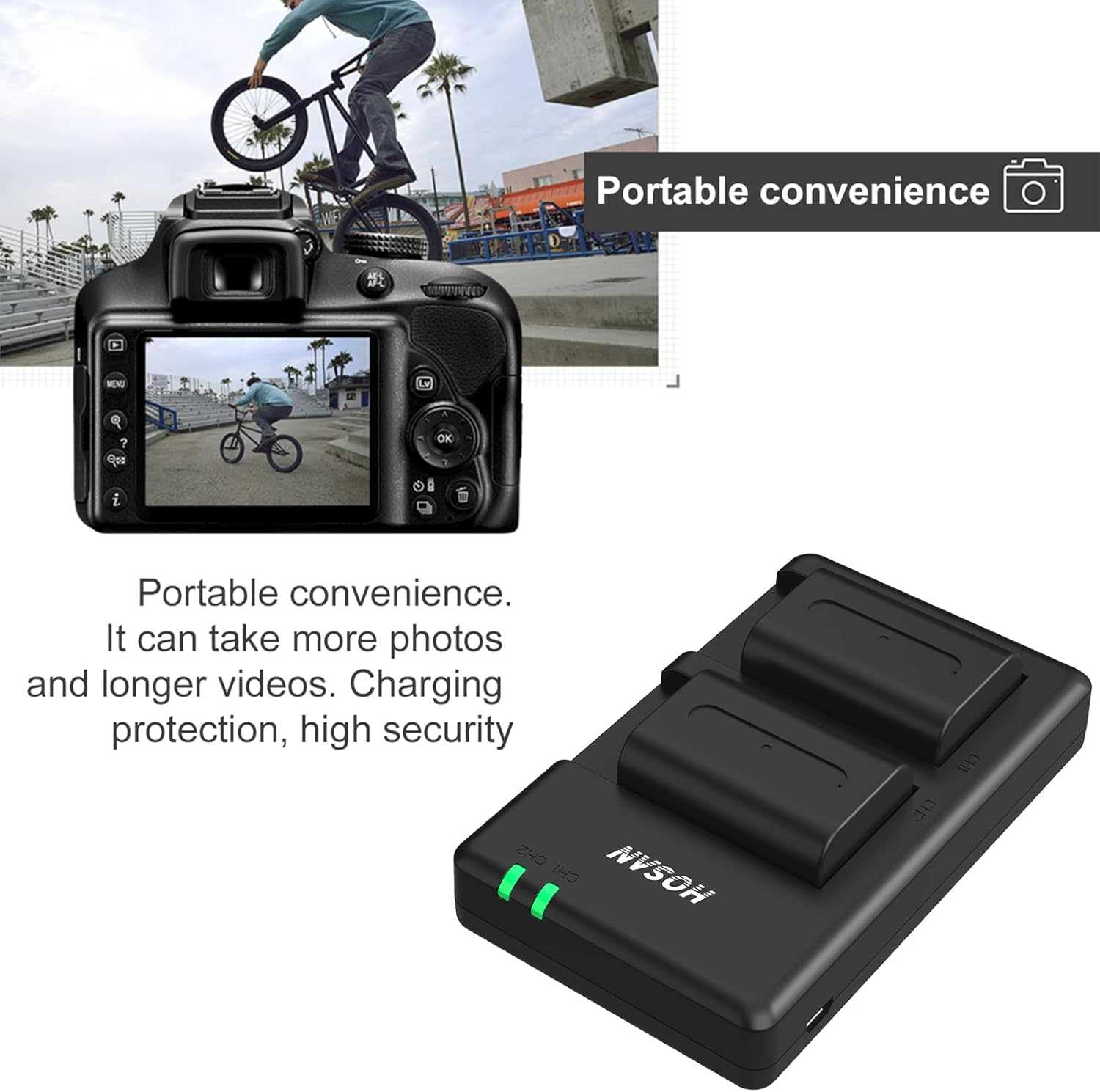 HTYCSCZ NP-FH50 Battery (2 Pack) and Dual USB Charger Kit for Sony HX100, A230, A290, A390 image number 1