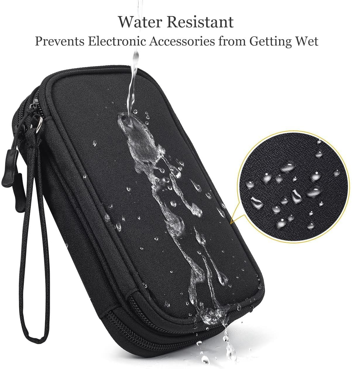 Demistus Electronics Accessories Large Capacity Portable Pouch, Waterproof Double-Layer Storage Bag, Suitable for Phones, Power Banks, and Cables image number 5