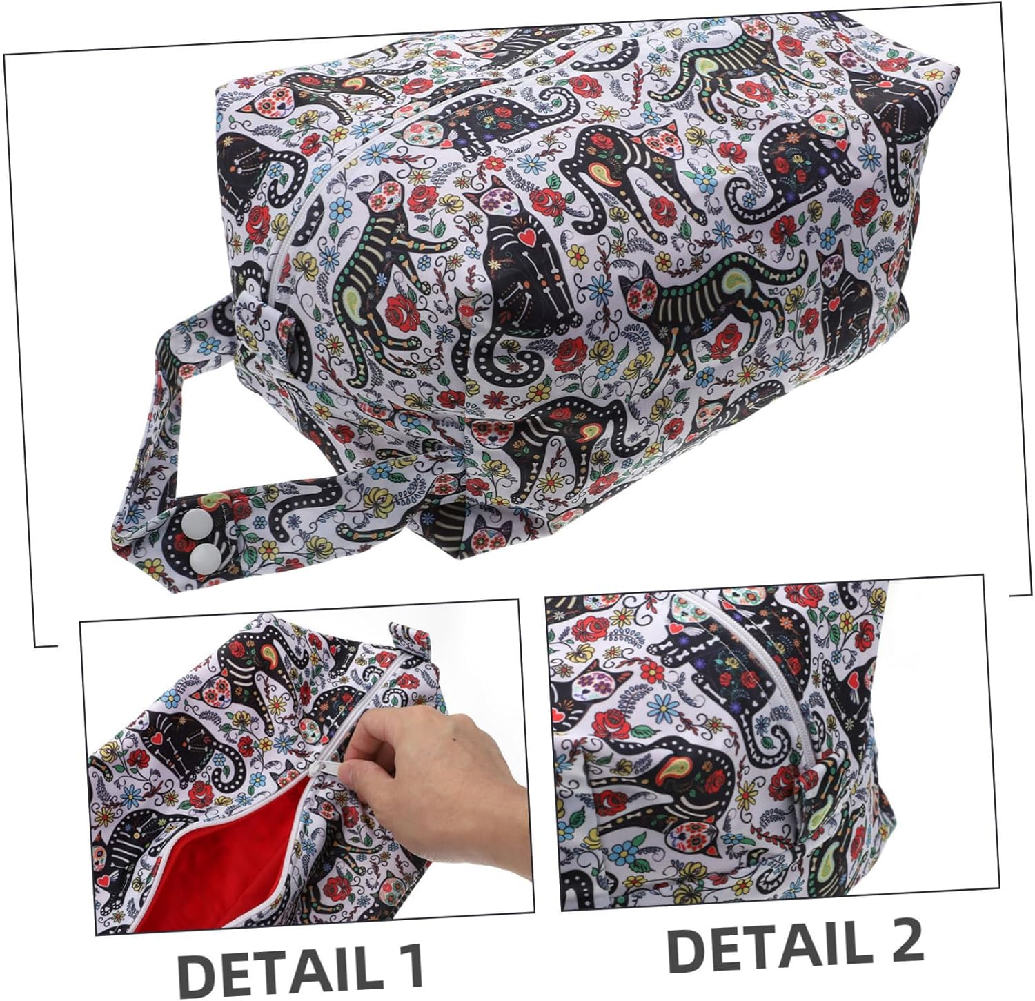 Waterproof Baby Diaper Storage Bag Reusable Nursery Pouch for Travel and Daycare Zippered Pocket, Leak-Proof Wet Dry Organizer for Infant Diapers image number 2