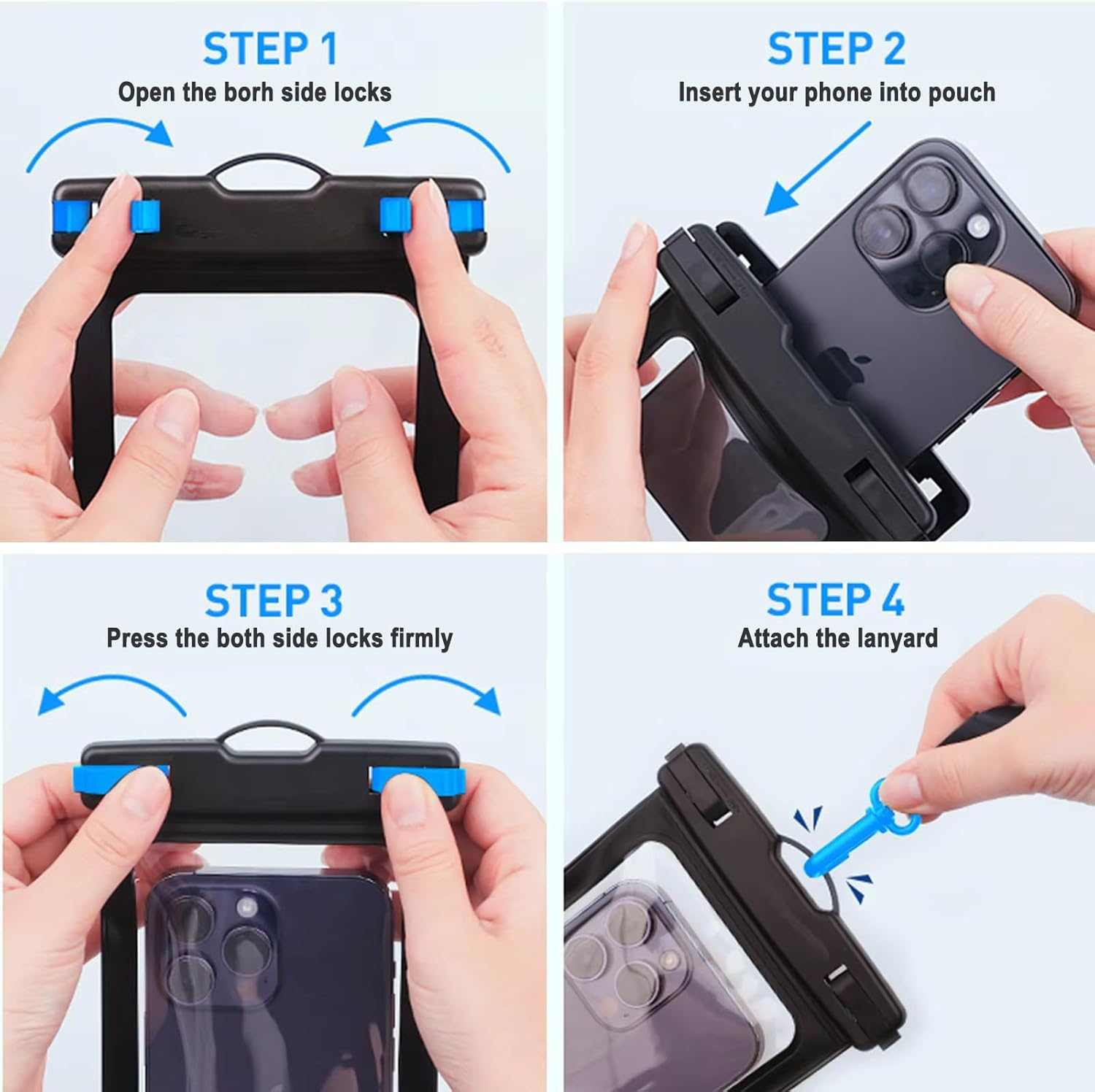 Yuexitech Waterproof Phone Case for Swimming,Ipx8 Waterproof Phone Pouch，Underwater Phone Cases for Iphone 16 15 14 13 12 Pro XS, Samsung S24 S23 S22, Huawei P60 Mate 60 up to 7.2" White image number 1