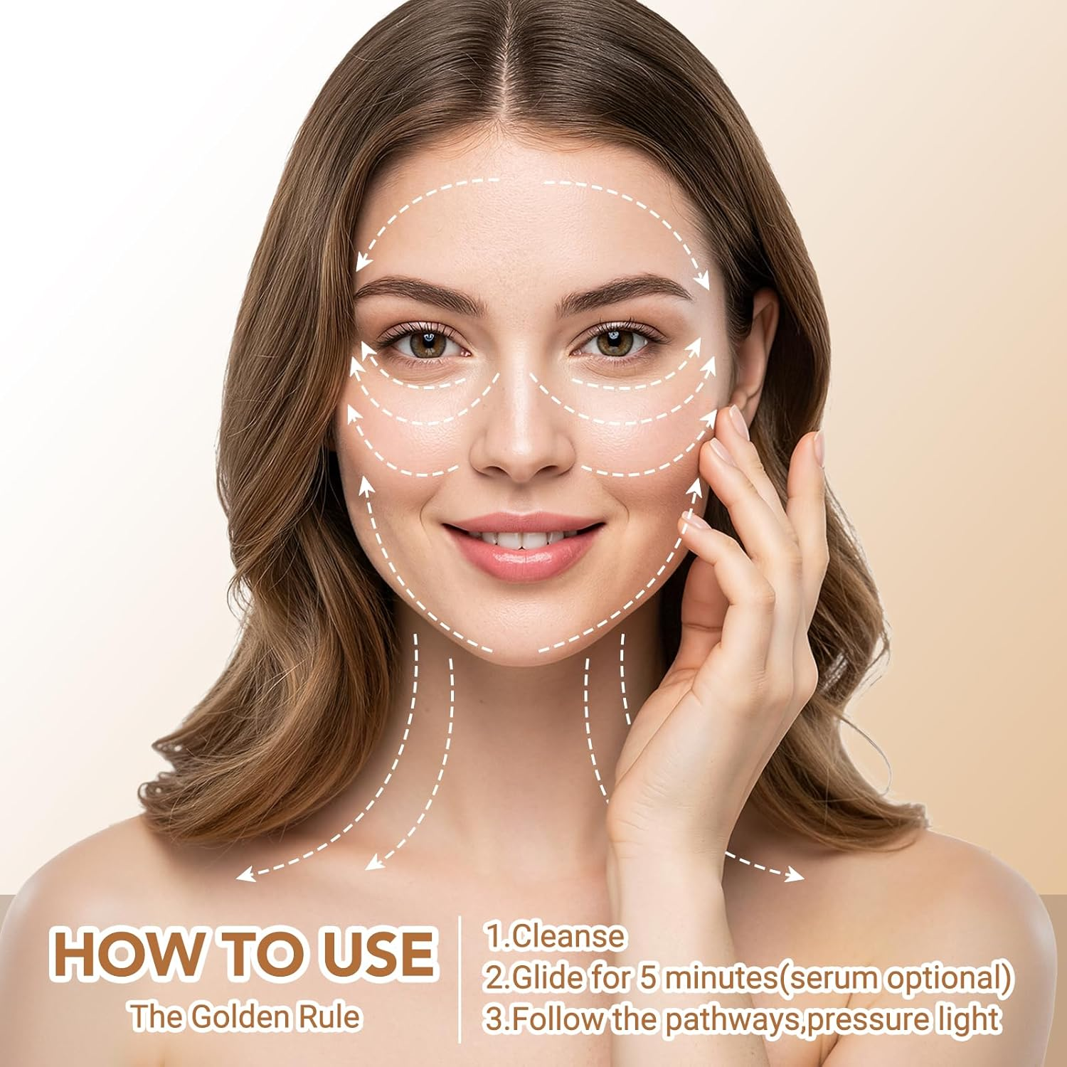 Cukohno Lymphatic Contour Face Brush, Lymphatic Drainage Massager for Face,Dry Lymphatic Face Brush,Chin & Jawline Sculpting,Ergonomically Designed to Fit the Skin Precisely and Relieve Fatigue