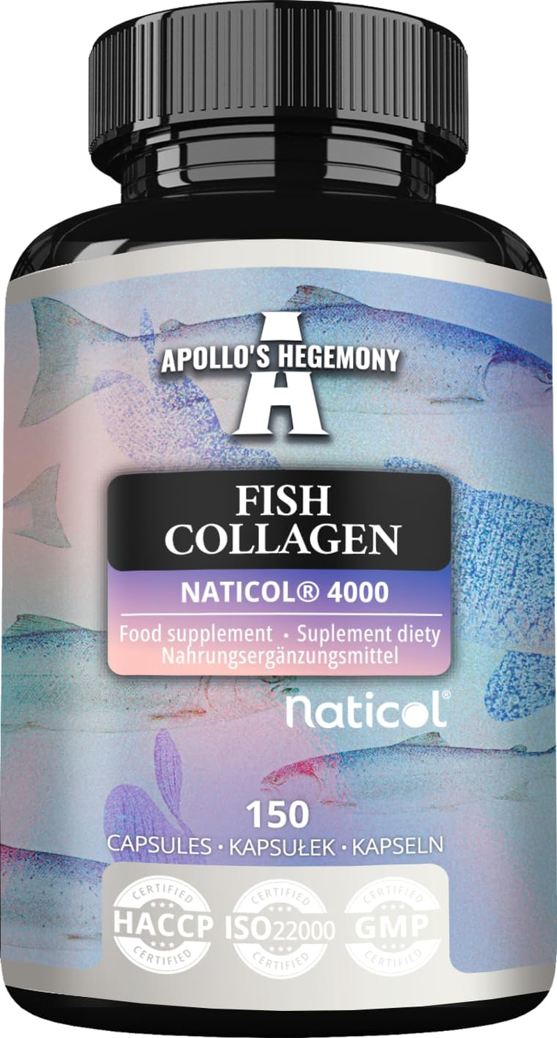 Marine Collagen Peptides Naticol&reg; - 3000 Mg per Serving - 150 Capsules - 1 Month Supply - Fish Collagen Protein for Healthy Skin, Joints and Hair - by Apollo'S Hegemony image number 6