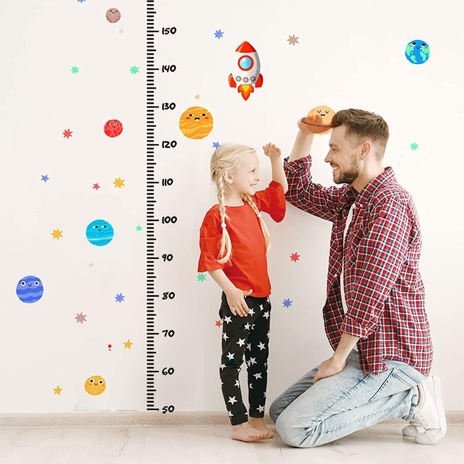 Kids Growth Chart Wall Sticker - Measuring Tree Height Chart for Children'S Room - Body Size Measuring Decal image number 1