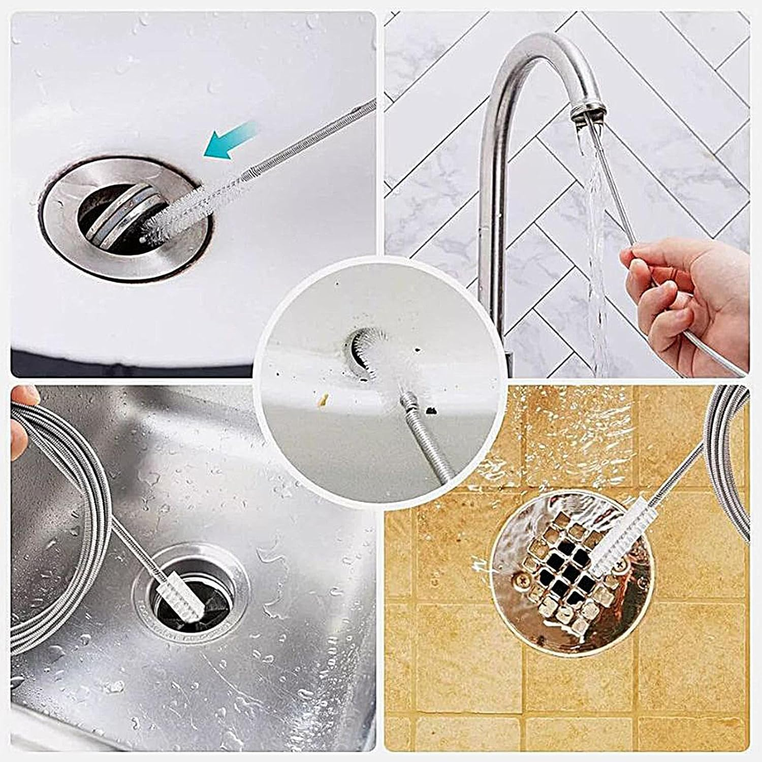 Drain Cleaning Brush | 59Inch Drain Pipe Brush | Sunroof Scrubber Automotive Care Accessories for Window Vehicle Sink Vent Outdoor Kitchen Laundry Home RV Bathroom Camping image number 4