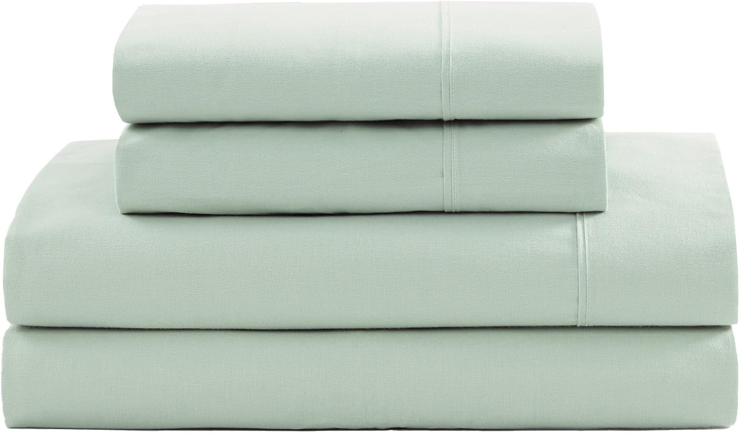 Lane Linen 100% Organic Cotton Bed Sheets, Lilac, Double, 4 Piece Set (1 Flat Sheet, 1 Fitted Sheet, 2 Pillowcase)