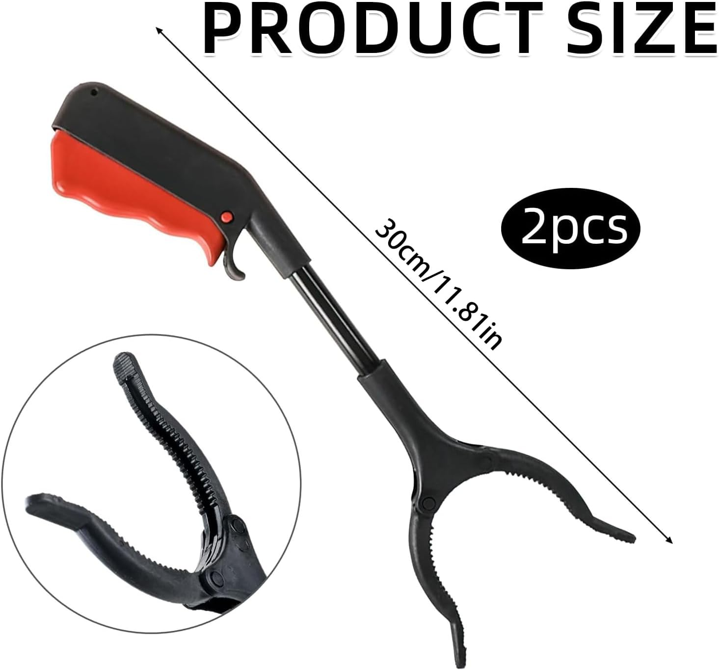 YUNYU 2Pcs Lightweight 30Cm Iron Pipe Rubbish Grabbers - Portable Grabber Tongs for Easy Rubbish Collection at Home, Balcony, Bathroom image number 6